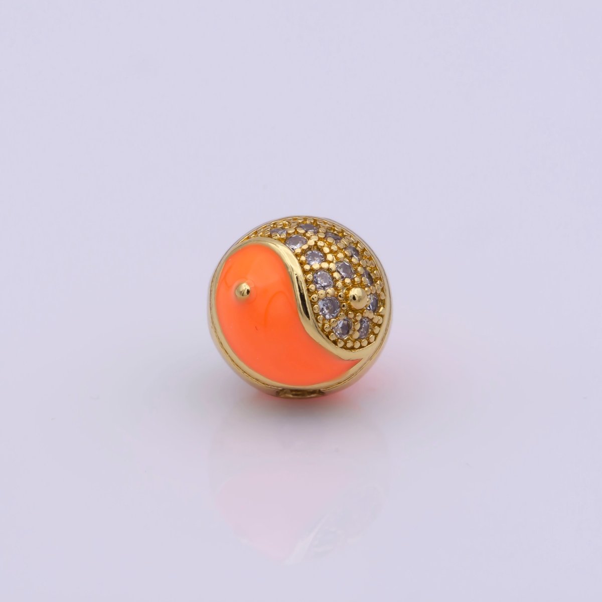 Yin Yang Spacer Bead Enamel Yin and Yang Beads Charms, Cubic Zirconia Jewelry for Bracelet Making B-658 to B-662