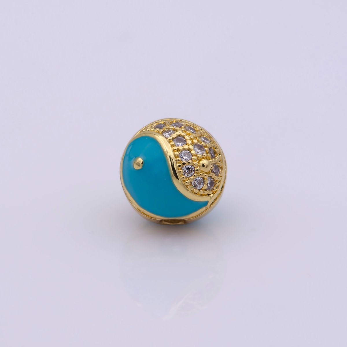 Yin Yang Spacer Bead Enamel Yin and Yang Beads Charms, Cubic Zirconia Jewelry for Bracelet Making B-658 to B-662