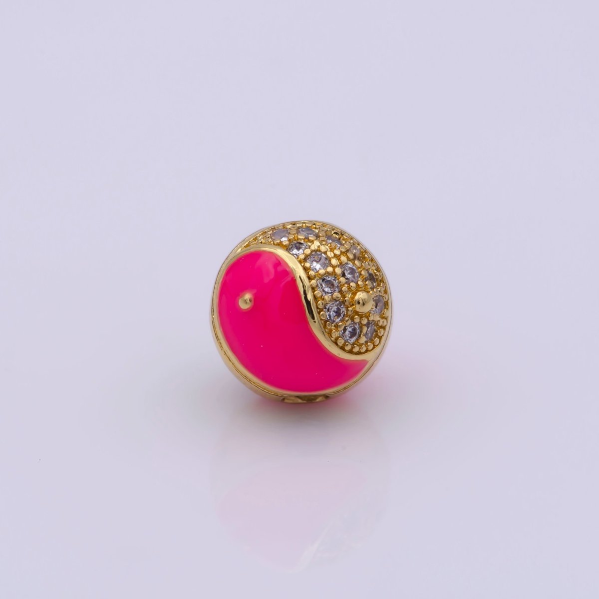 Yin Yang Spacer Bead Enamel Yin and Yang Beads Charms, Cubic Zirconia Jewelry for Bracelet Making B-658 to B-662