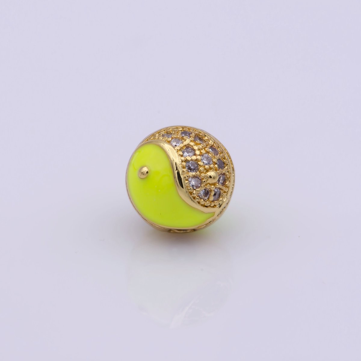 Yin Yang Spacer Bead Enamel Yin and Yang Beads Charms, Cubic Zirconia Jewelry for Bracelet Making B-658 to B-662