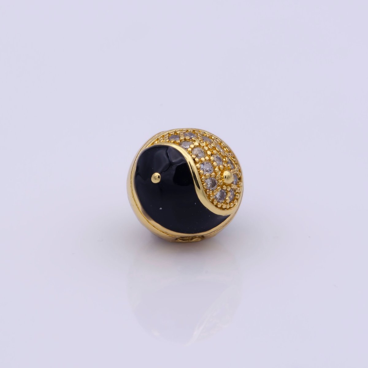 Yin Yang Spacer Bead Enamel Yin and Yang Beads Charms, Cubic Zirconia Jewelry for Bracelet Making B-658 to B-662