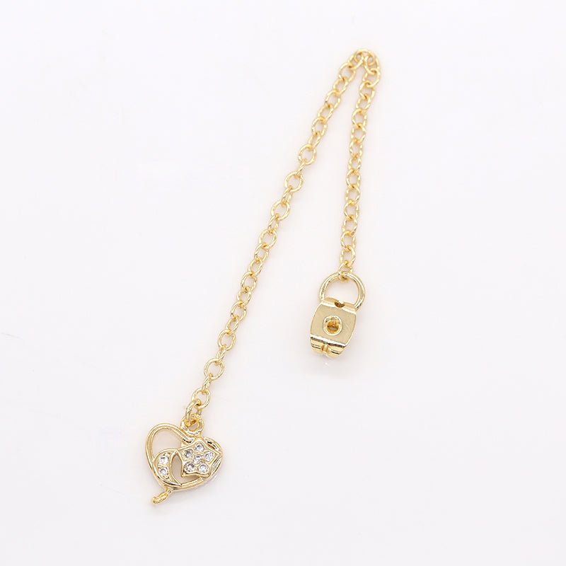 1 Pair Zirconia Gold Plated Heart Earring Backing/Earring Stop CZ Golden Lover Heart Micro Pave Earring Jewelry Supply Component GP-832