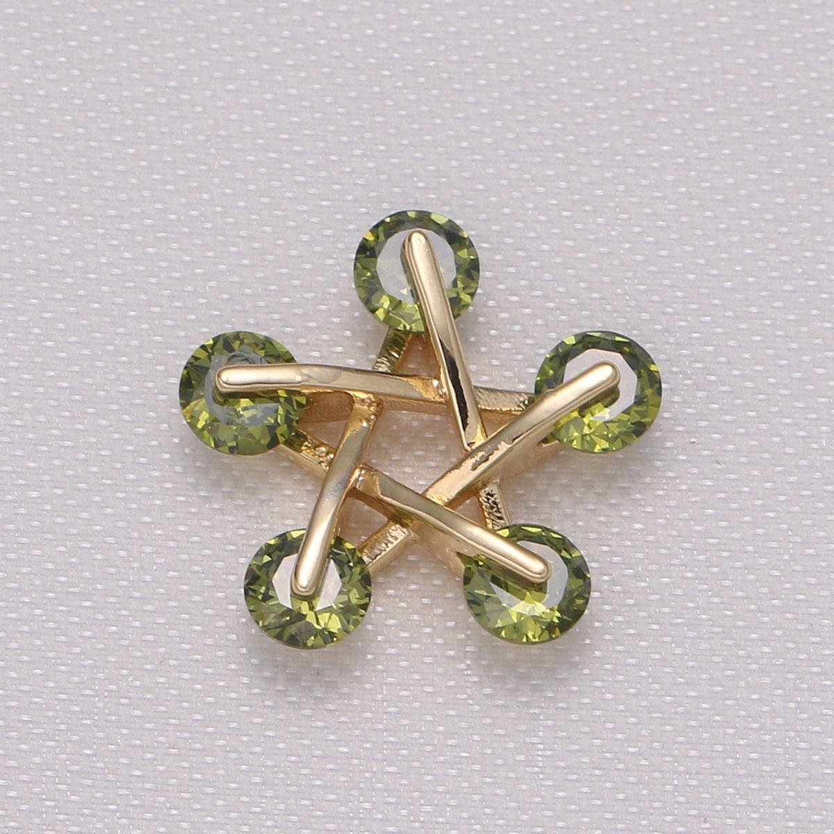 Zirconia Stone Edge Gold Plated Star Widget Charms CZ Stone on Golden Sky Nature Object Charm Pendant