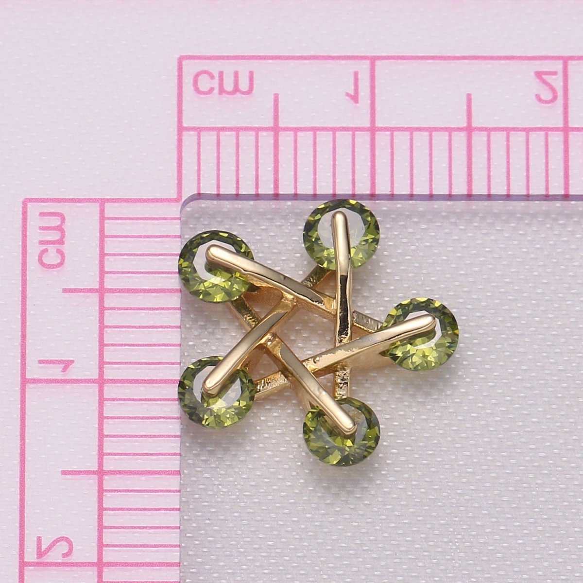 Zirconia Stone Edge Gold Plated Star Widget Charms CZ Stone on Golden Sky Nature Object Charm Pendant