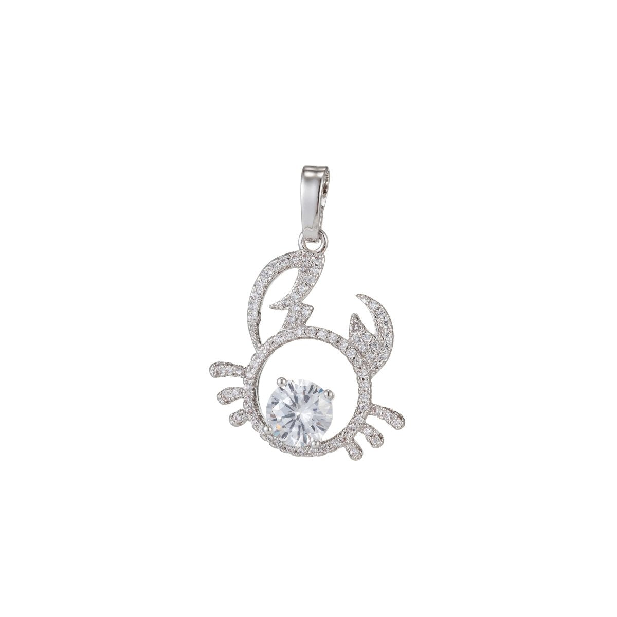 Zodiac Sign Aries Taurus Gemini Cancer Leo Virgo Libra Scorpio Sagittarius Capricorn Aquarius Pisces Gold Filled Silver Cubic Zircon Crystal Pendants I-551~I-562