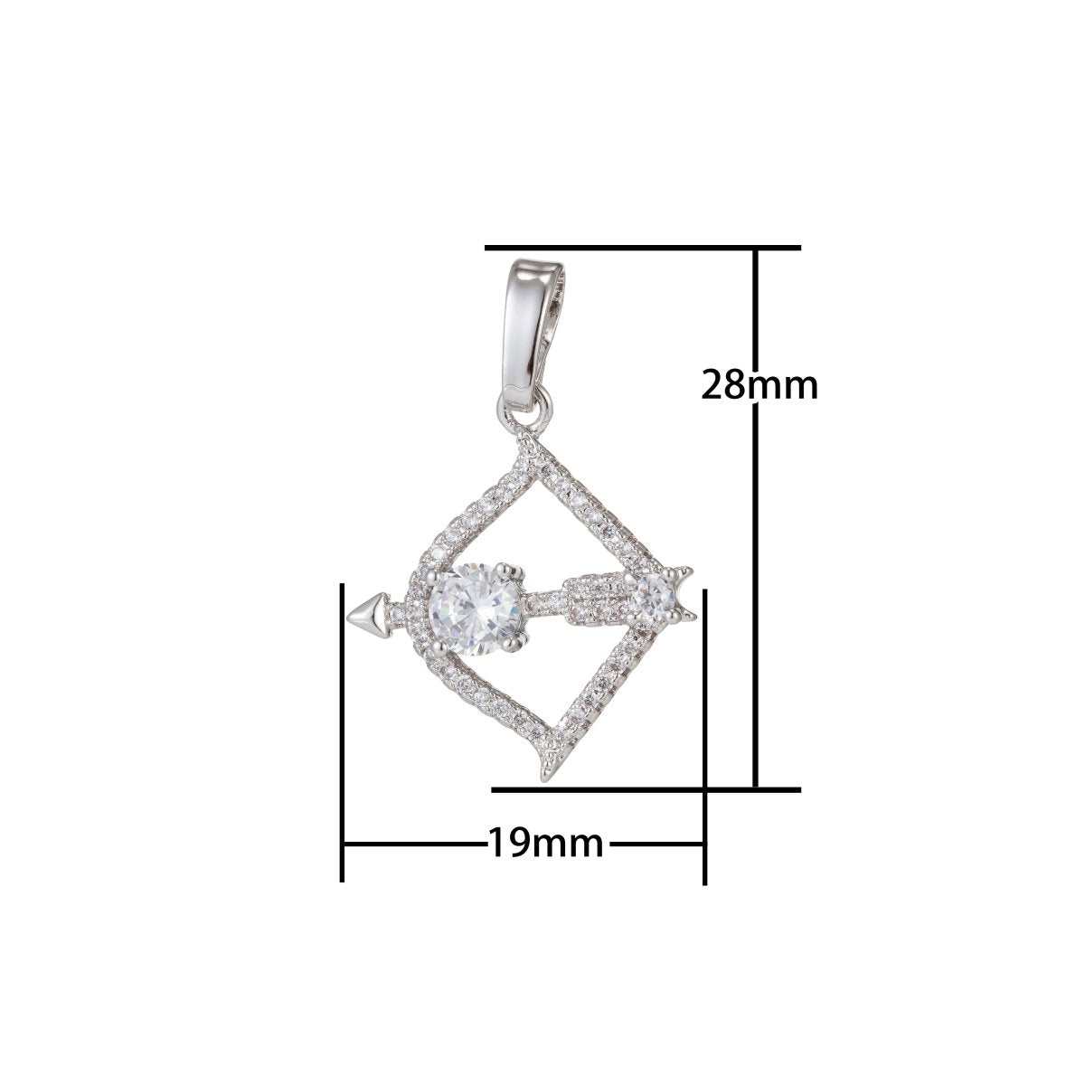 Zodiac Sign Aries Taurus Gemini Cancer Leo Virgo Libra Scorpio Sagittarius Capricorn Aquarius Pisces Gold Filled Silver Cubic Zircon Crystal Pendants I-551~I-562