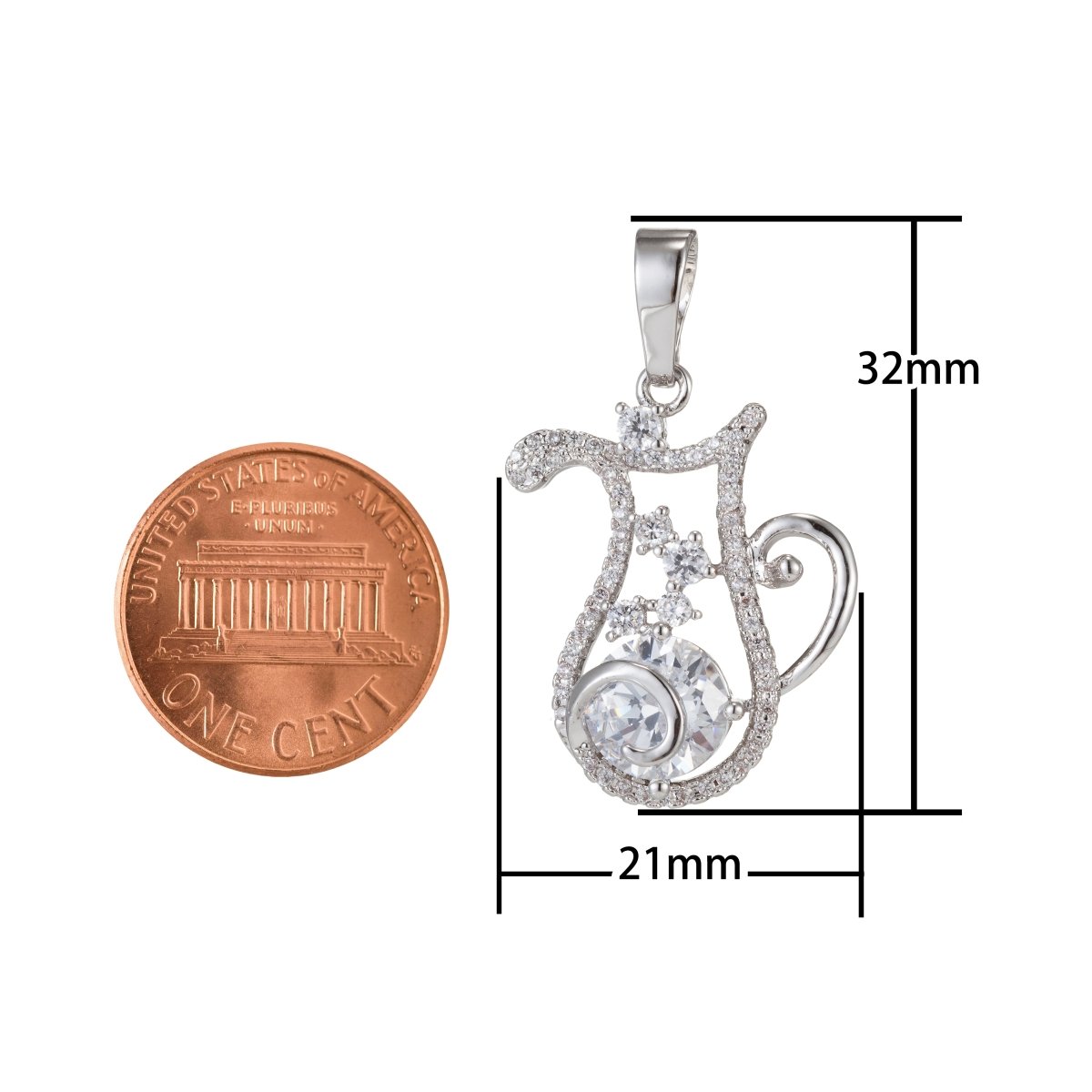 Zodiac Sign Aries Taurus Gemini Cancer Leo Virgo Libra Scorpio Sagittarius Capricorn Aquarius Pisces Gold Filled Silver Cubic Zircon Crystal Pendants I-551~I-562
