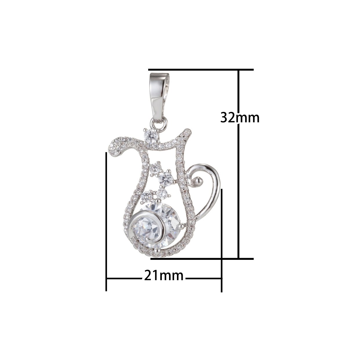 Zodiac Sign Aries Taurus Gemini Cancer Leo Virgo Libra Scorpio Sagittarius Capricorn Aquarius Pisces Gold Filled Silver Cubic Zircon Crystal Pendants I-551~I-562