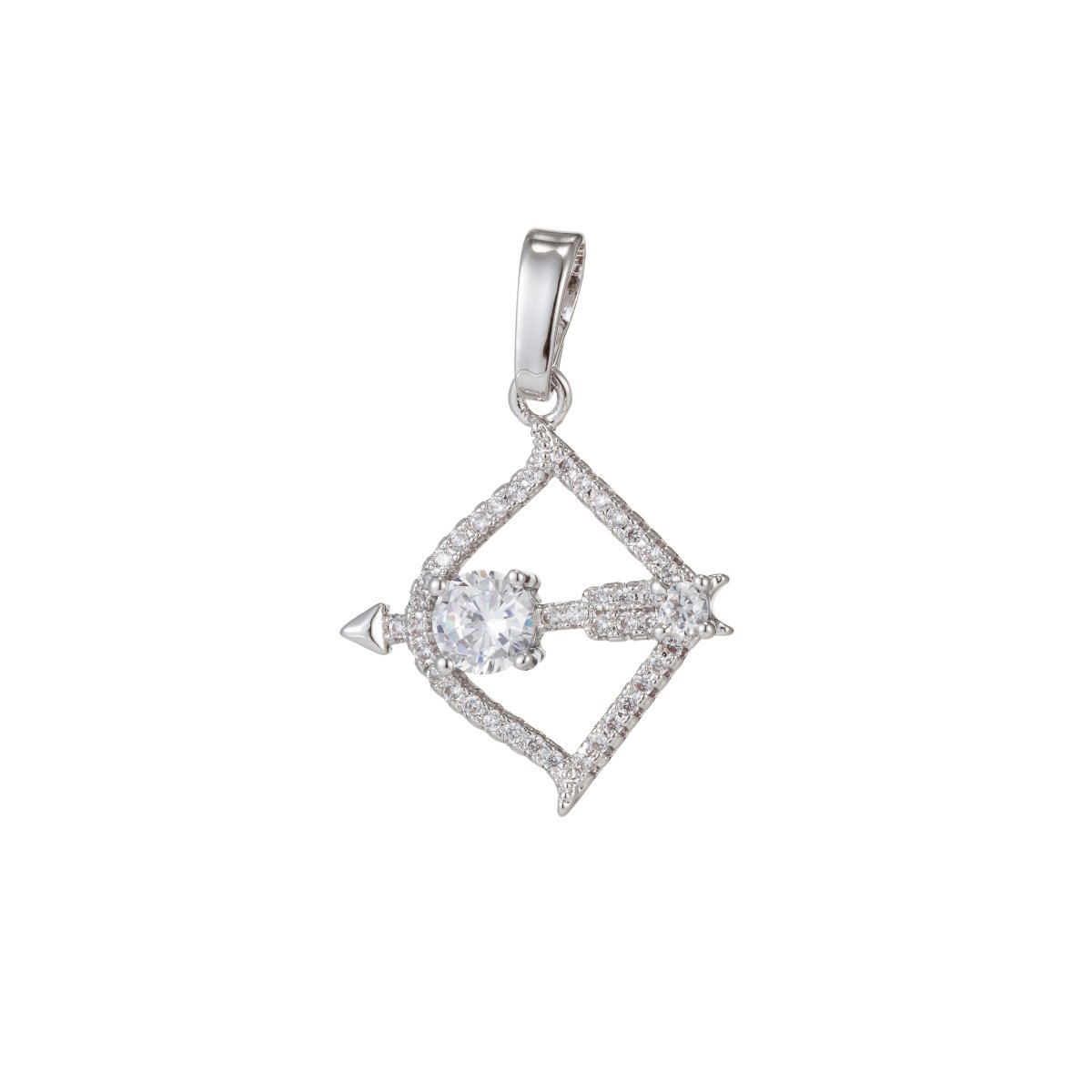 Zodiac Sign Aries Taurus Gemini Cancer Leo Virgo Libra Scorpio Sagittarius Capricorn Aquarius Pisces Gold Filled Silver Cubic Zircon Crystal Pendants I-551~I-562