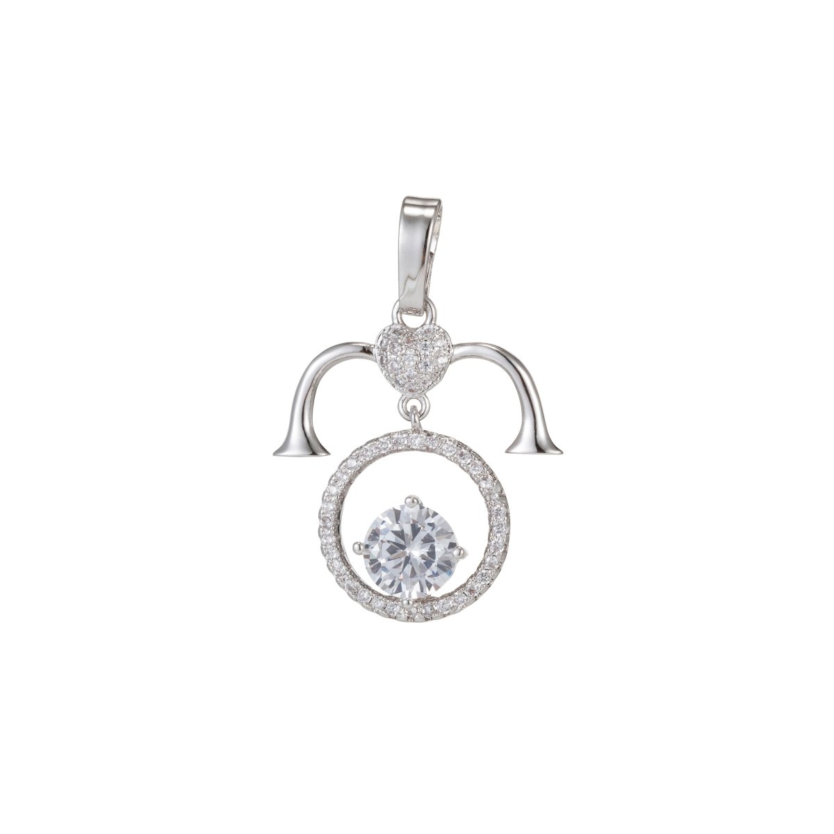 Zodiac Sign Aries Taurus Gemini Cancer Leo Virgo Libra Scorpio Sagittarius Capricorn Aquarius Pisces Gold Filled Silver Cubic Zircon Crystal Pendants I-551~I-562