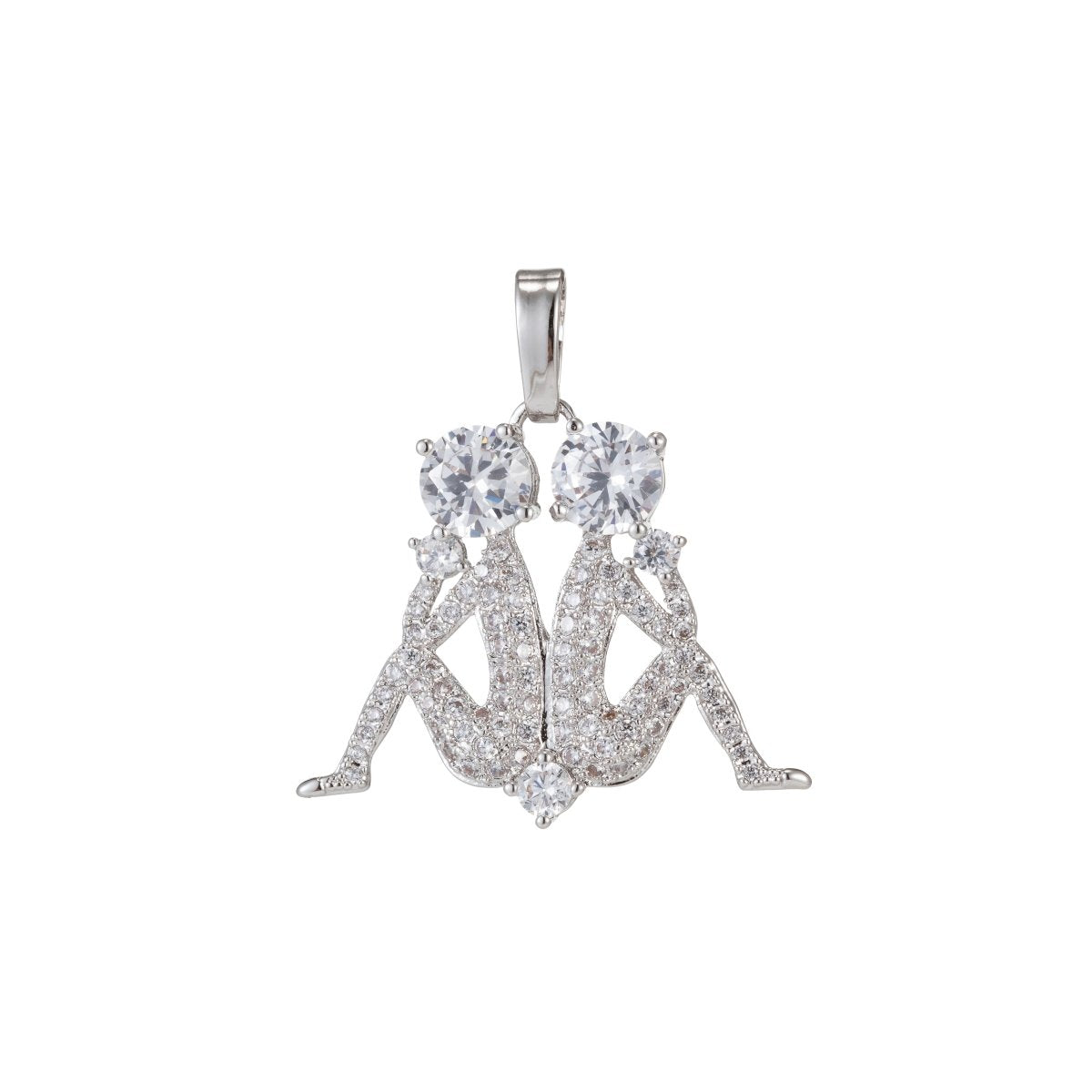 Zodiac Sign Aries Taurus Gemini Cancer Leo Virgo Libra Scorpio Sagittarius Capricorn Aquarius Pisces Gold Filled Silver Cubic Zircon Crystal Pendants I-551~I-562
