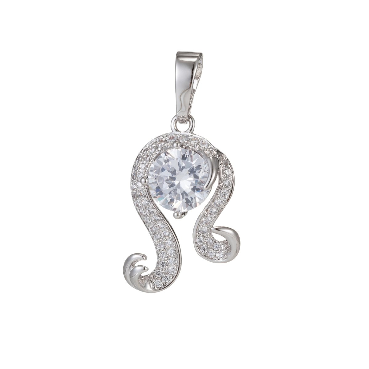 Zodiac Sign Aries Taurus Gemini Cancer Leo Virgo Libra Scorpio Sagittarius Capricorn Aquarius Pisces Gold Filled Silver Cubic Zircon Crystal Pendants I-551~I-562