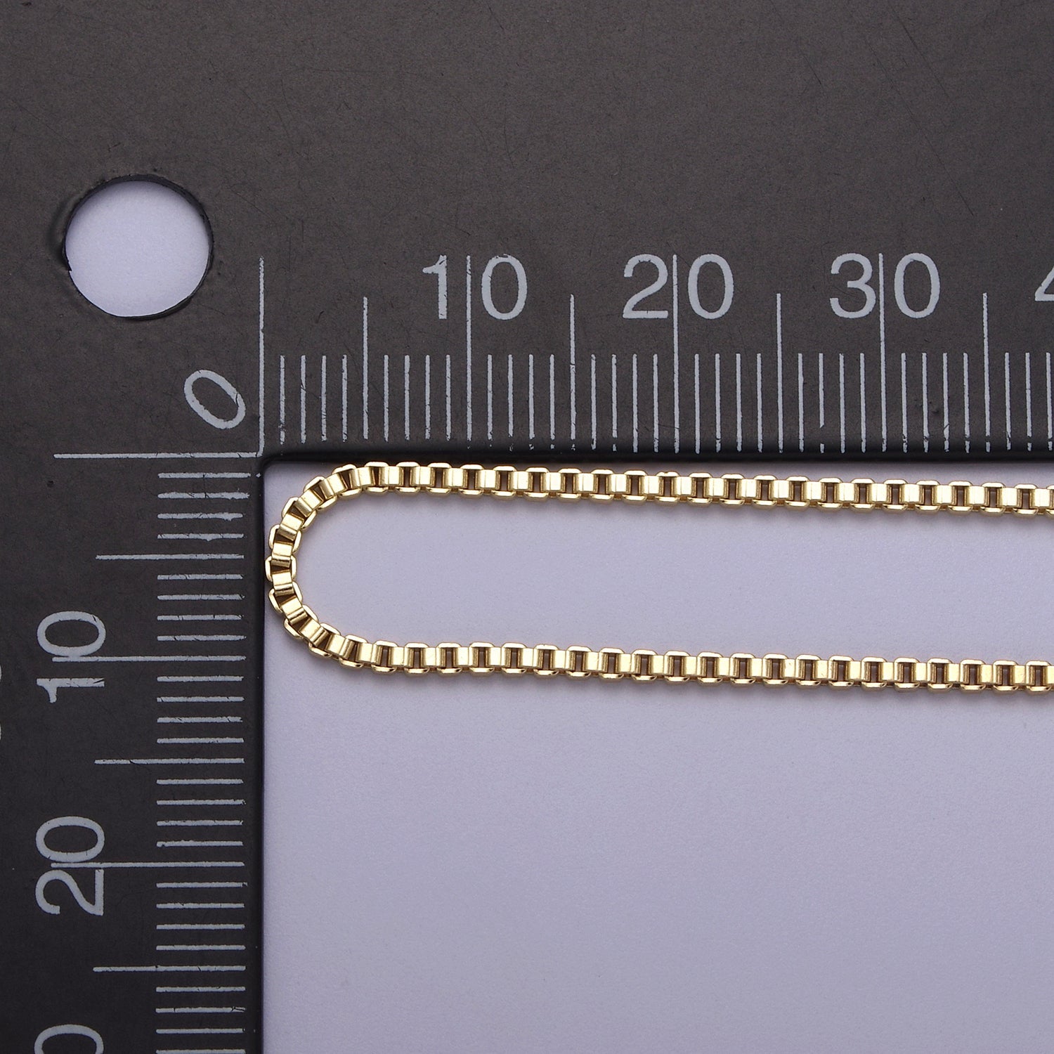 Dainty Box Chain 1mm width Chain Necklace 14K Gold Filled Ready to Wear 18" Long - DLUXCA