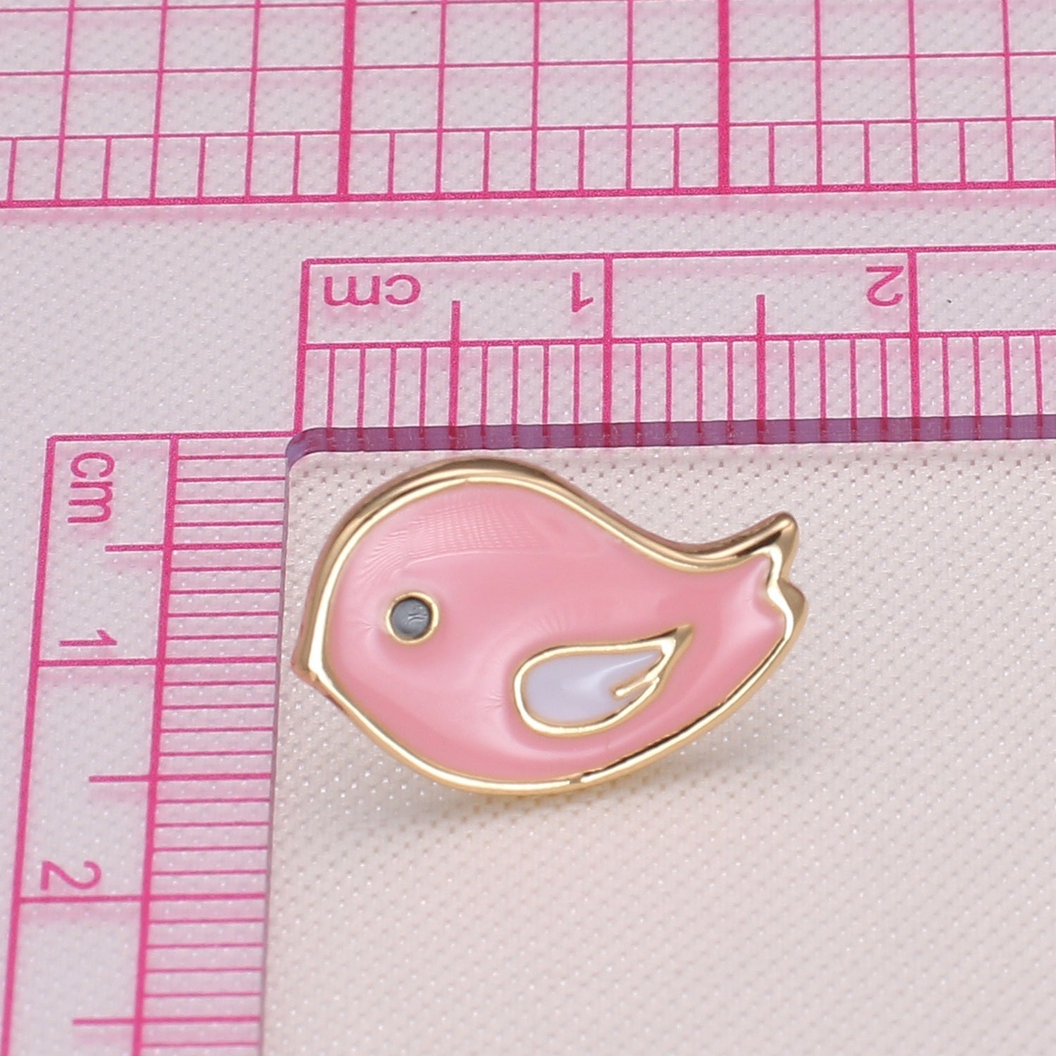 Tiny Pink Twitter Bird Studs Earring Gold Plated Dainty Cute Bird Animal Earring Jewelry GP-1035 - DLUXCA