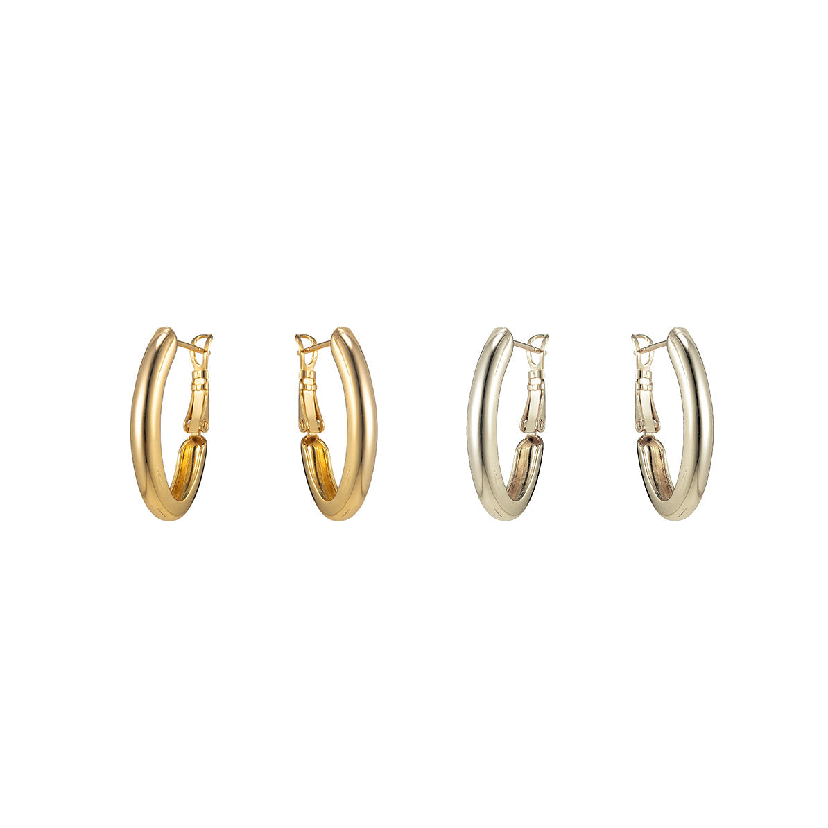 Dainty Hoop Earring Gold Filled 15mm Thin Hoops lever back earring - DLUXCA