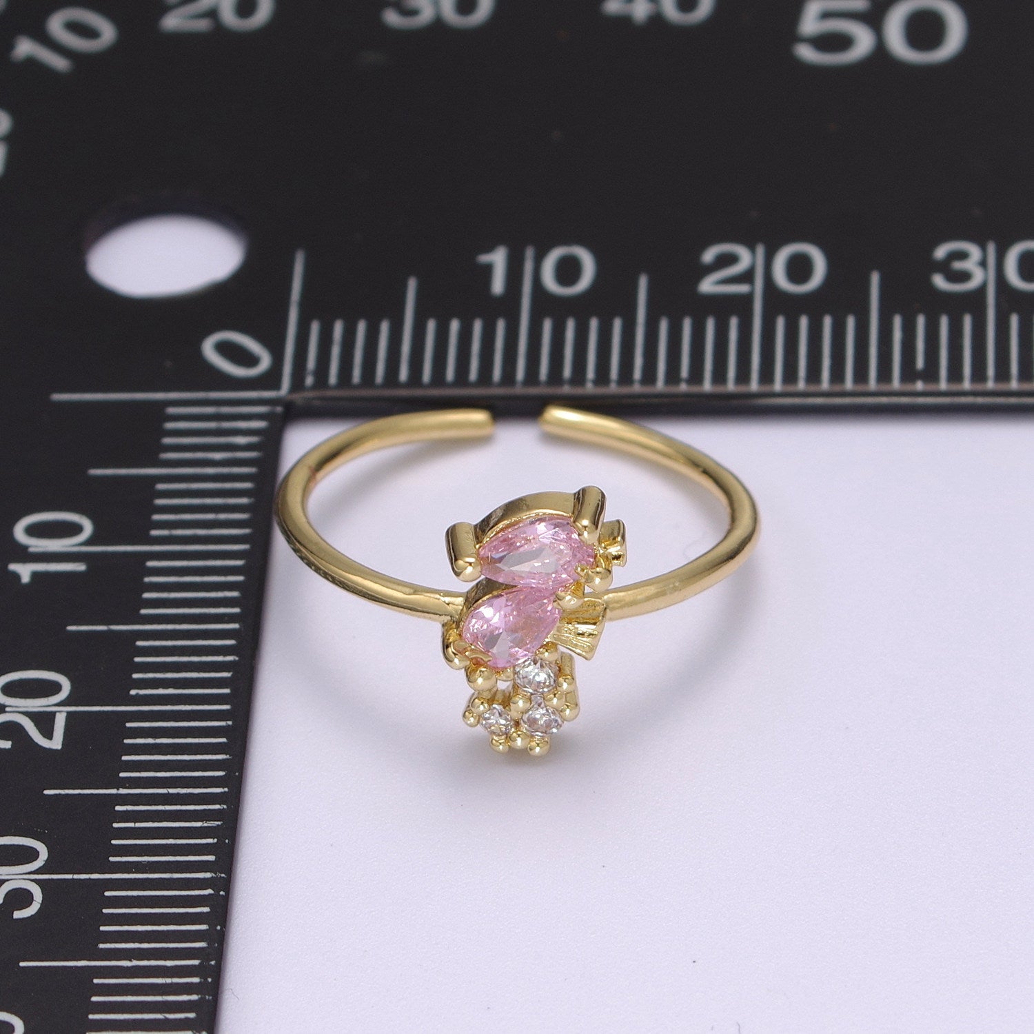 Dainty Gold Sea Horse ring, Gold Mini Animal Ring, Dainty Stackable Rings, Open Adjustable Ring CZ Under The Sea Inspired - DLUXCA