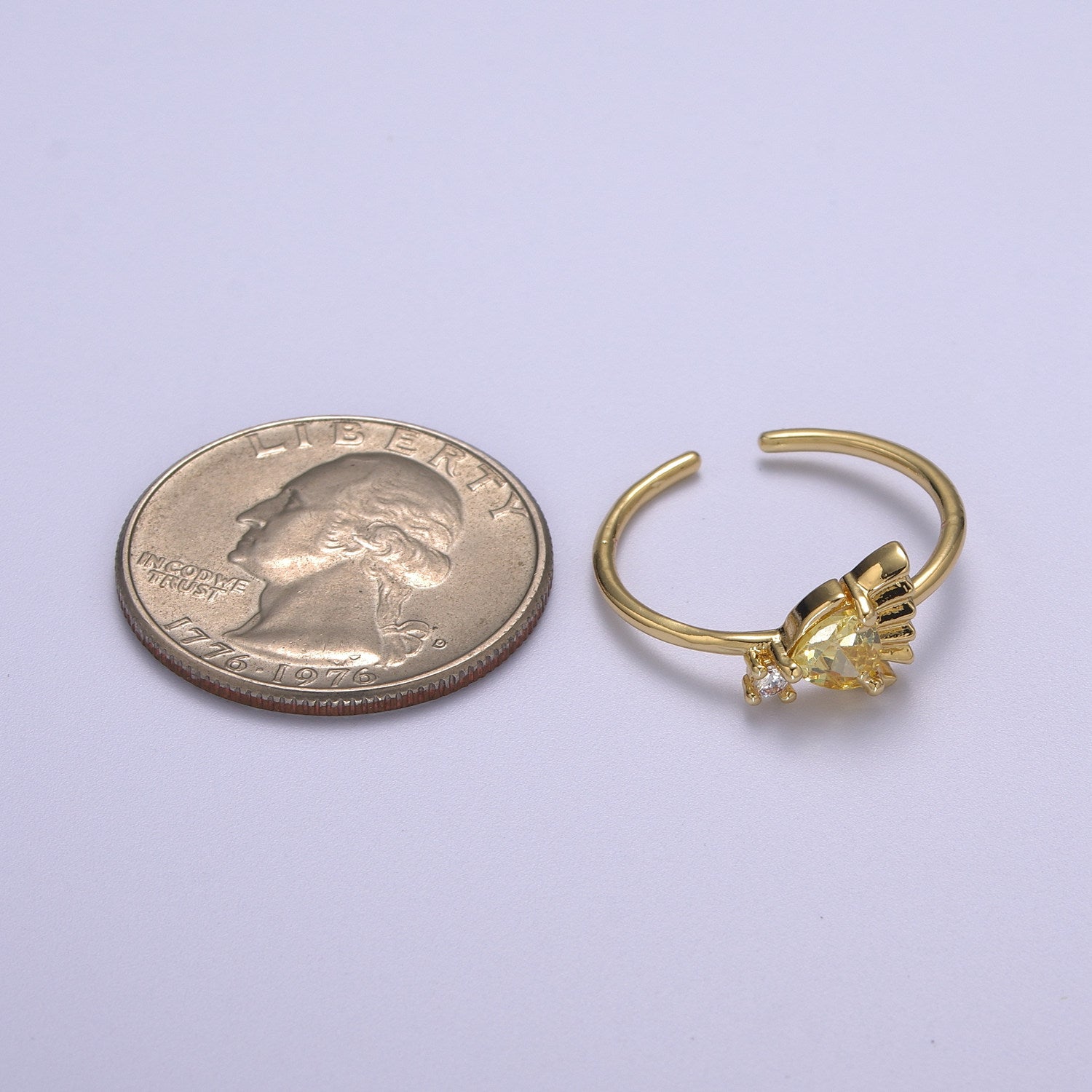 Dainty Gold Fish ring, Gold Mini Animal Pet Ring, Dainty Stackable Rings, Open Adjustable Ring Cz - DLUXCA