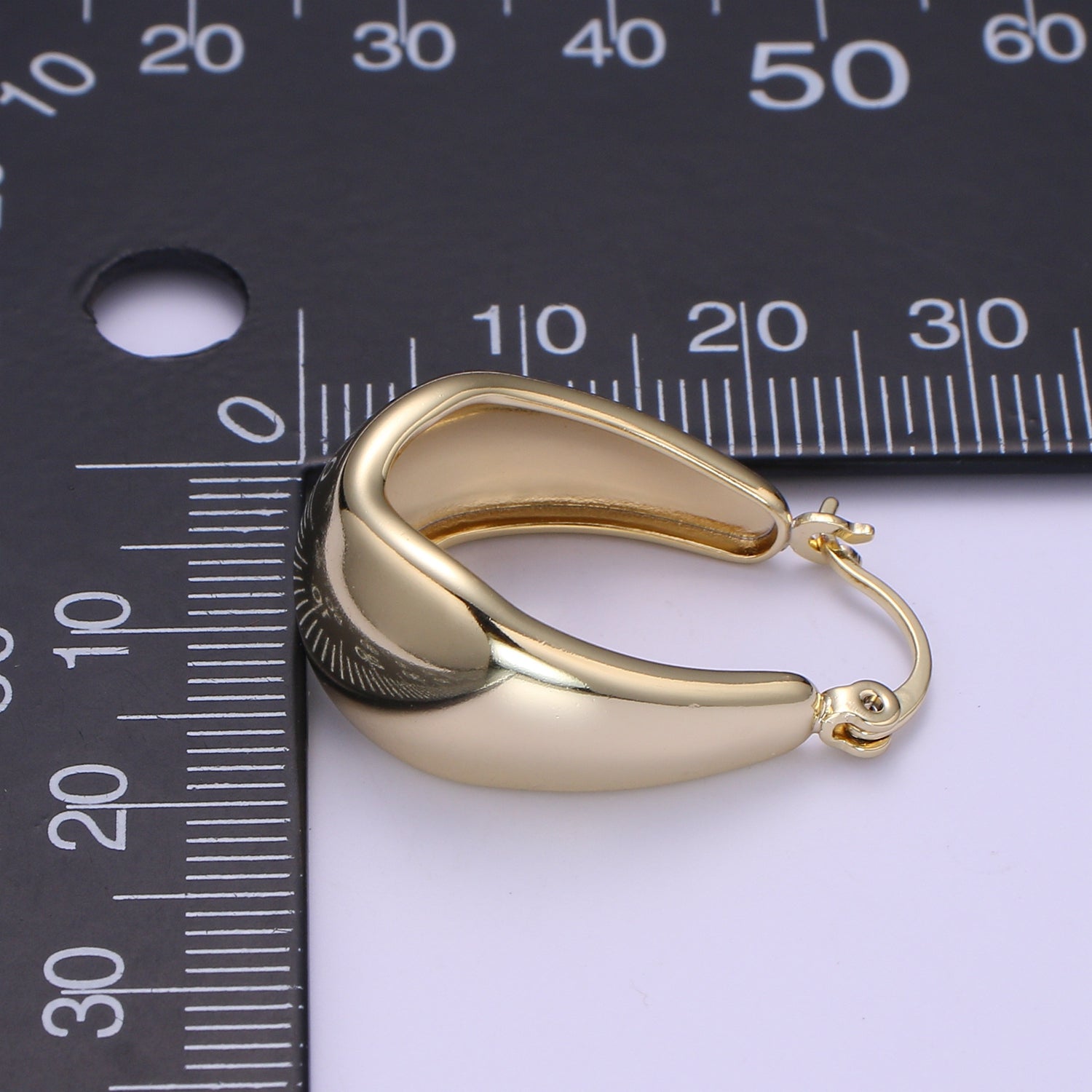 Gold Dome Earrings Hypoallergenic Lightweight Chunky Gold Hoop Earrings - Thick Chunky Hoops - Chubby Hoop Earrings Statement Earring - DLUXCA