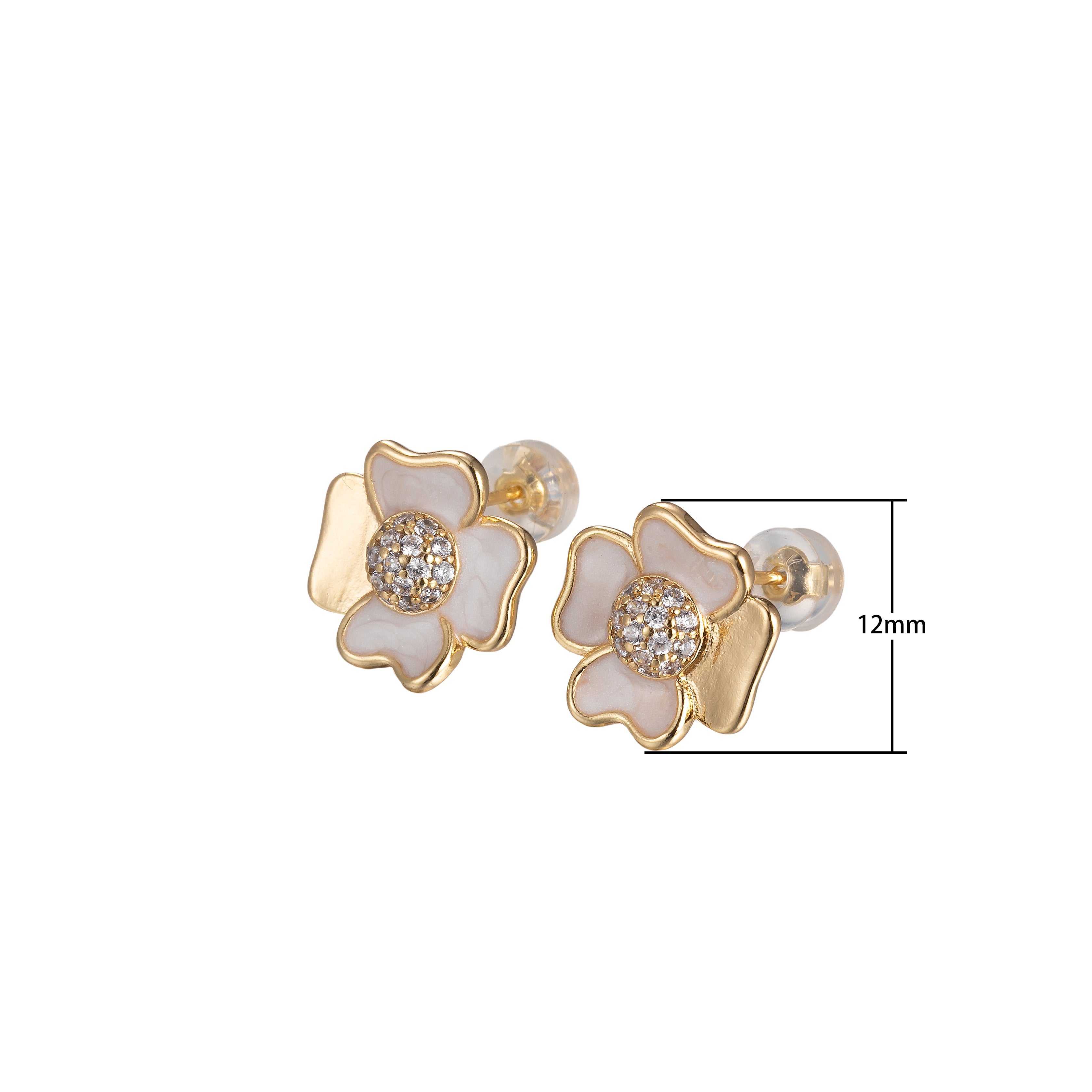 Mini Dasiy Stud Earring Cartilage Earring, Gold Flower stud, dainty gold Floral earring Pushback stud - DLUXCA