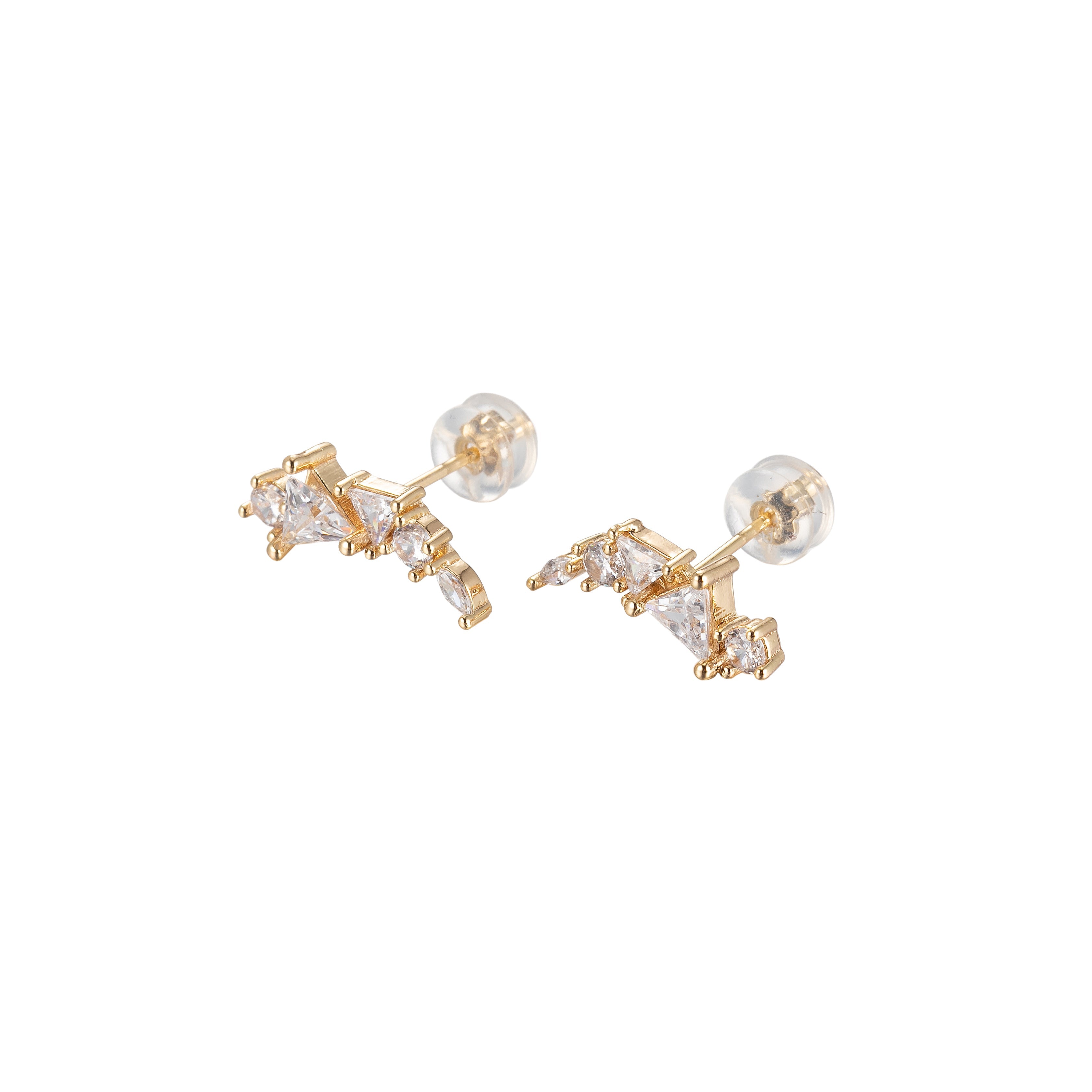 Cartilage earring Minimalist earrings, tiny stud earrings, ear jacket, gold stud earrings, delicate stud earring - DLUXCA