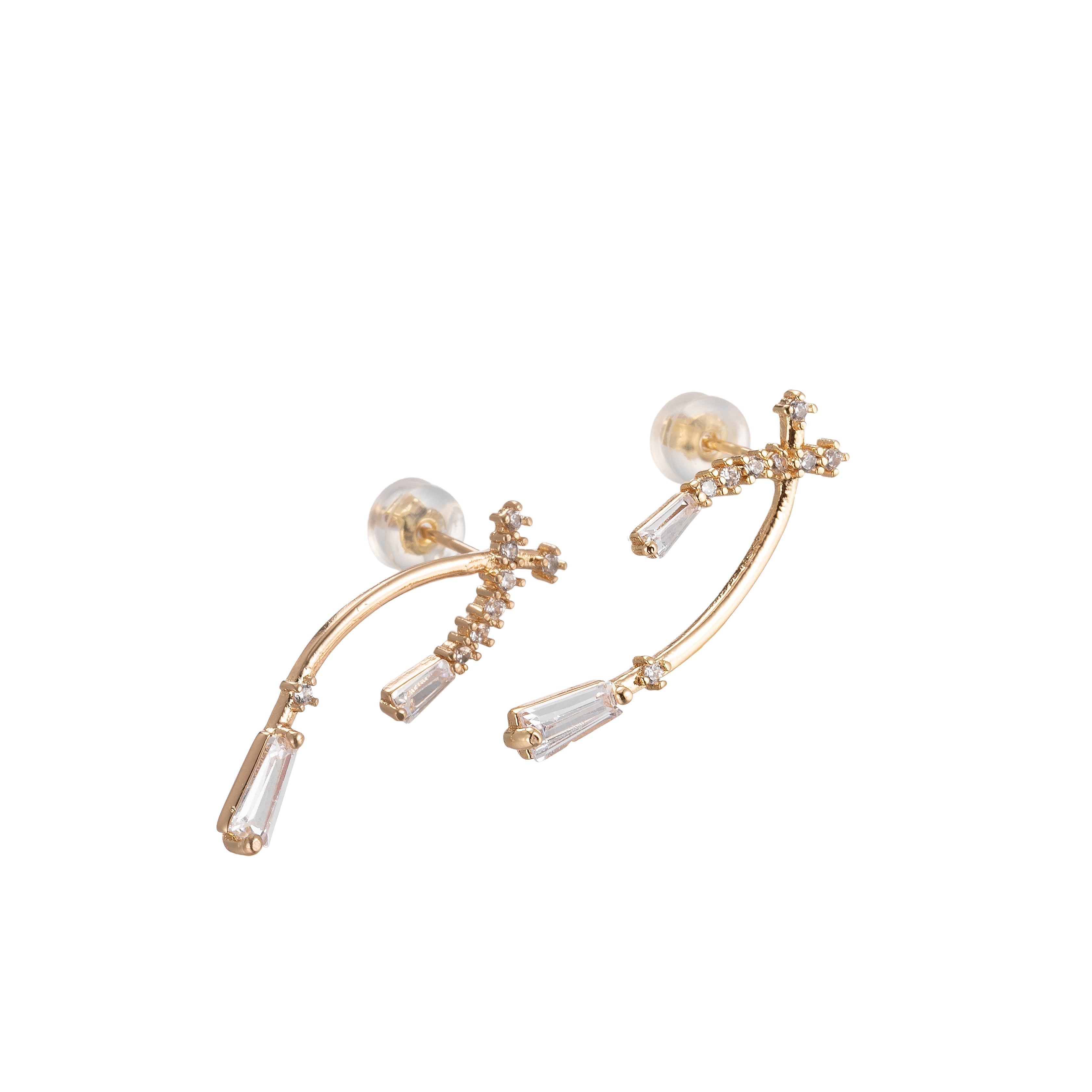 Dainty Marquise Stones dangle Stud Earrings for Wedding Bridesmaid Bridal Earring Jewelry - DLUXCA