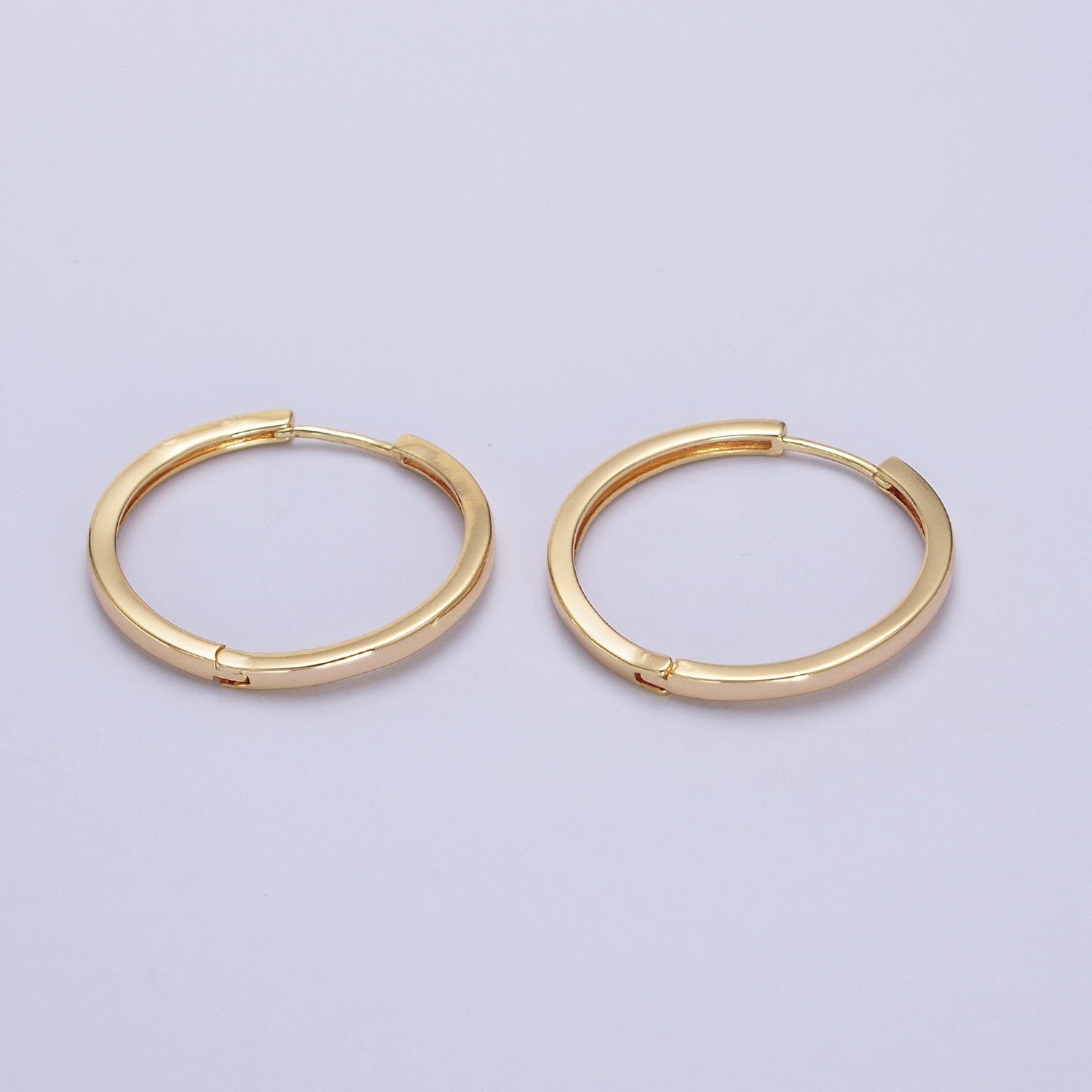 25mm Minimalist Endless Hoop Earrings in Gold & Silver | AB065 AB066 - DLUXCA