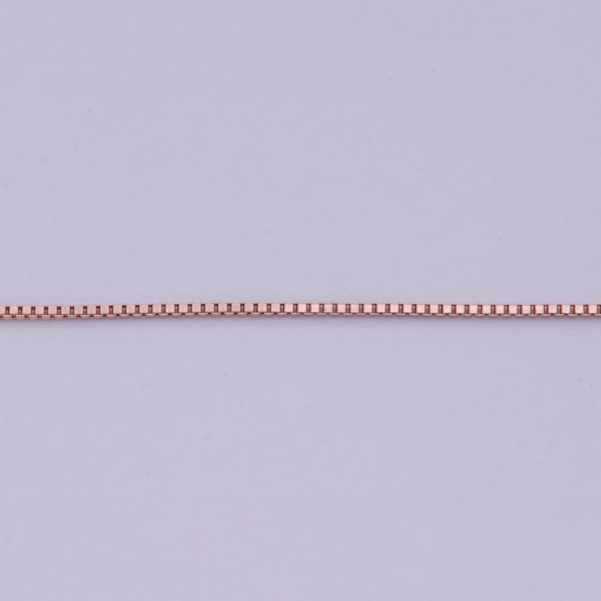 Rose Gold Box Chain Necklace .7mm, Delicate Dainty Layered Necklace, Everyday Necklace, Simple chain, Minimalist - DLUXCA