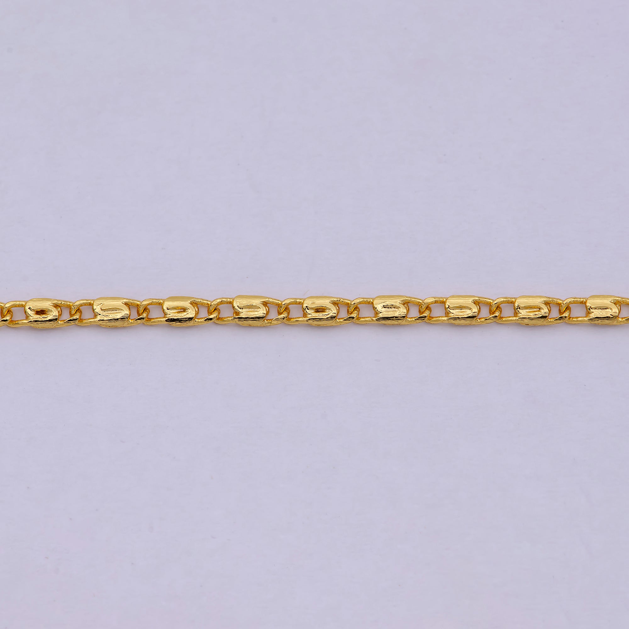 Dainty Snail Chain Necklace, Gold Scroll Chain, S Curb Chain, 24K Gold Filled Necklace 18 inch long WA-536 - DLUXCA