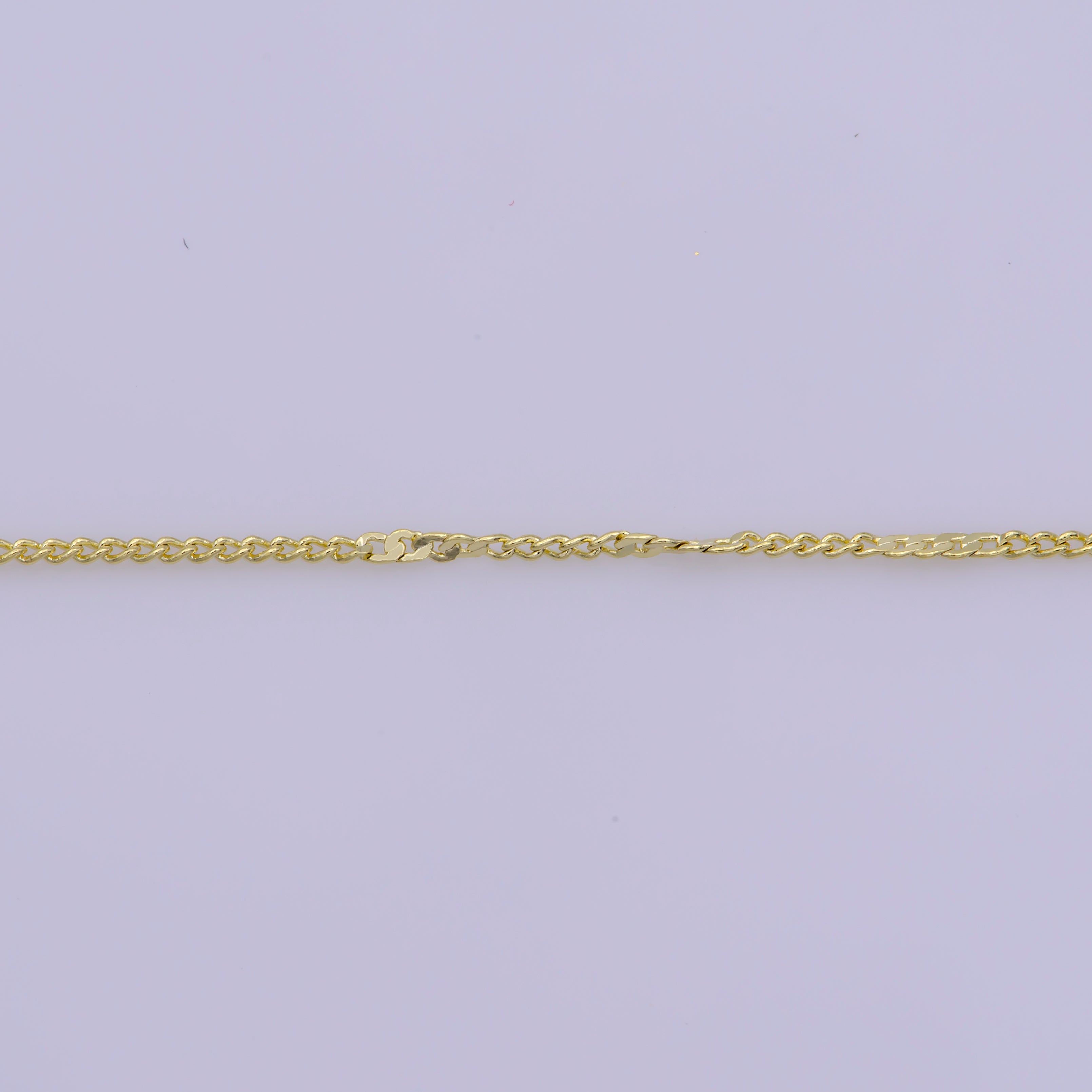 Gold Curb Necklace Dainty Curb Necklace 17.5 inch long Ready to Wear Chain - DLUXCA