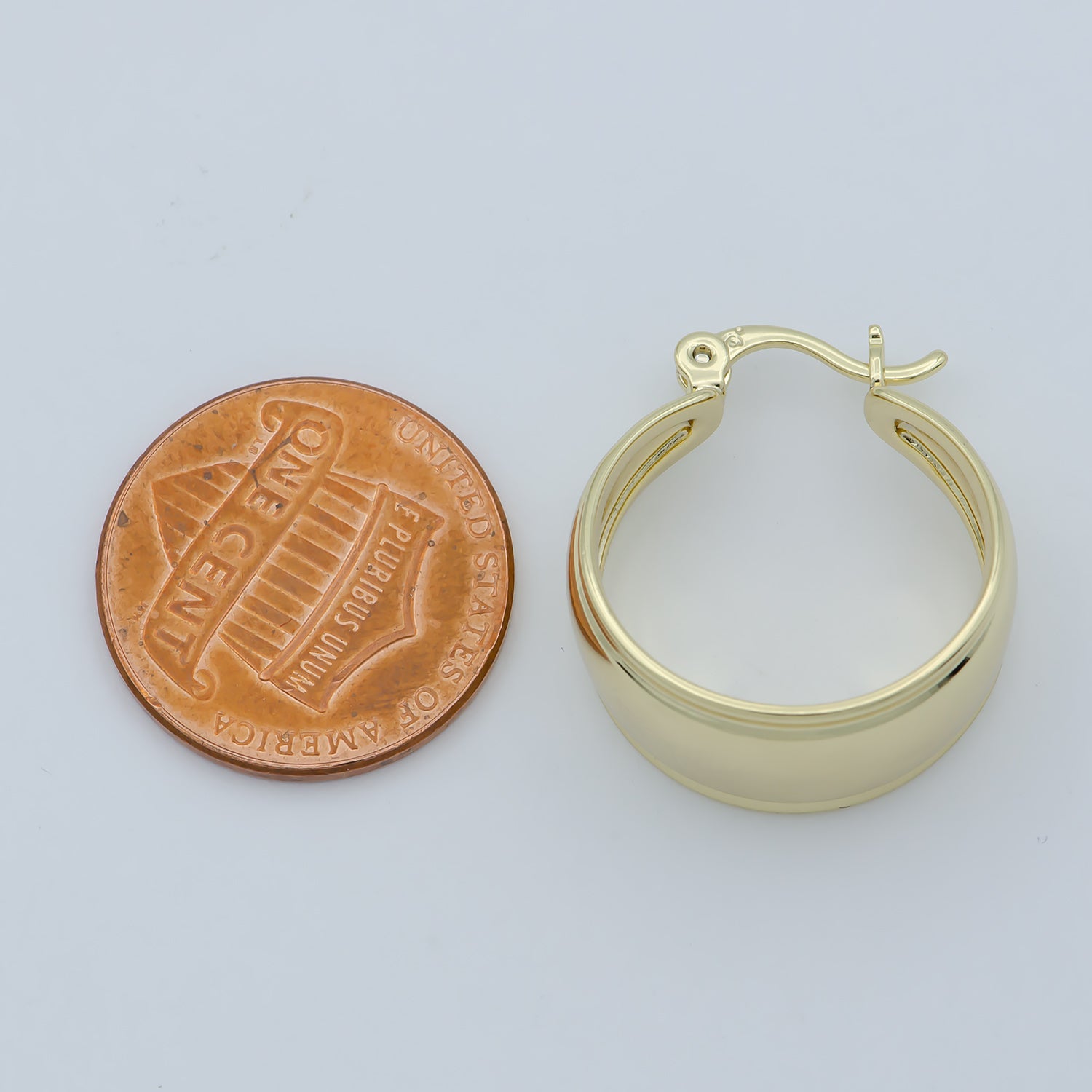 1pair Golden Simple Round Huggies Earrings, Plain Gold Filled Geometric Formal/Casual Daily Wear Earring Jewelry P256 - DLUXCA