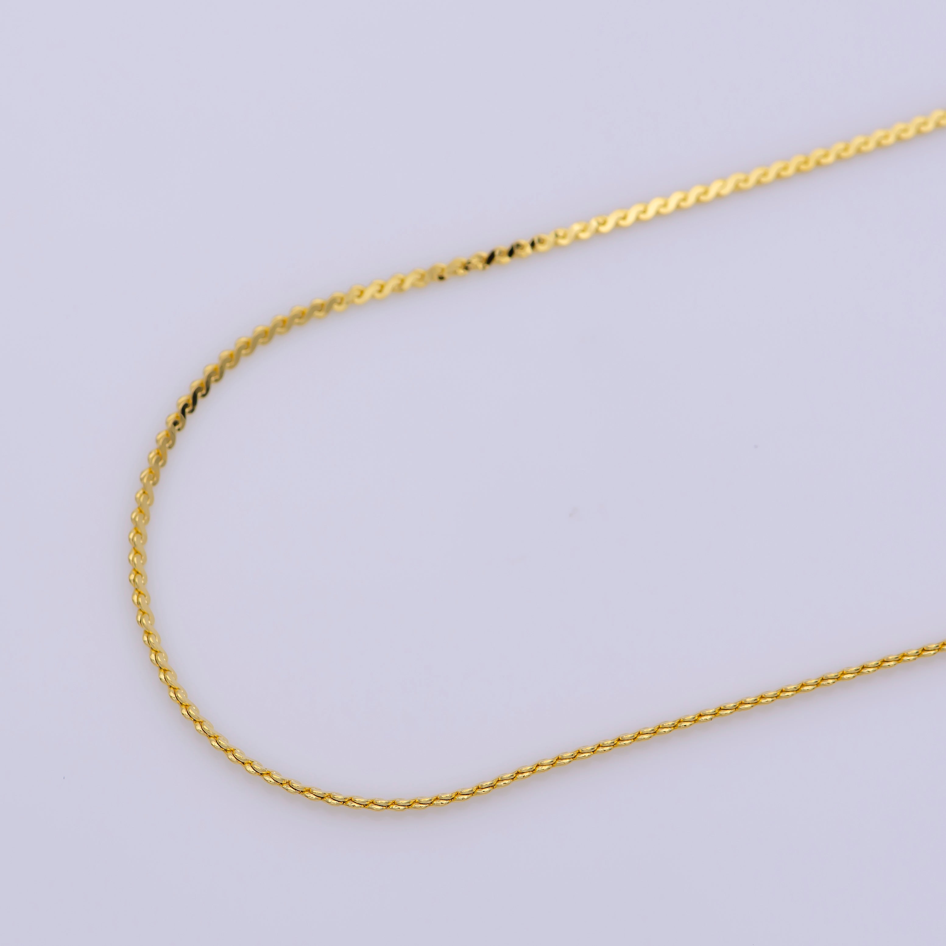Clearance Pricing BLOWOUT 17 inch Unique Necklace, 24K Gold Plated Finished  Chain For Jewelry Making, Dainty 2mm Unique Necklace w/Spring Ring, CN-332