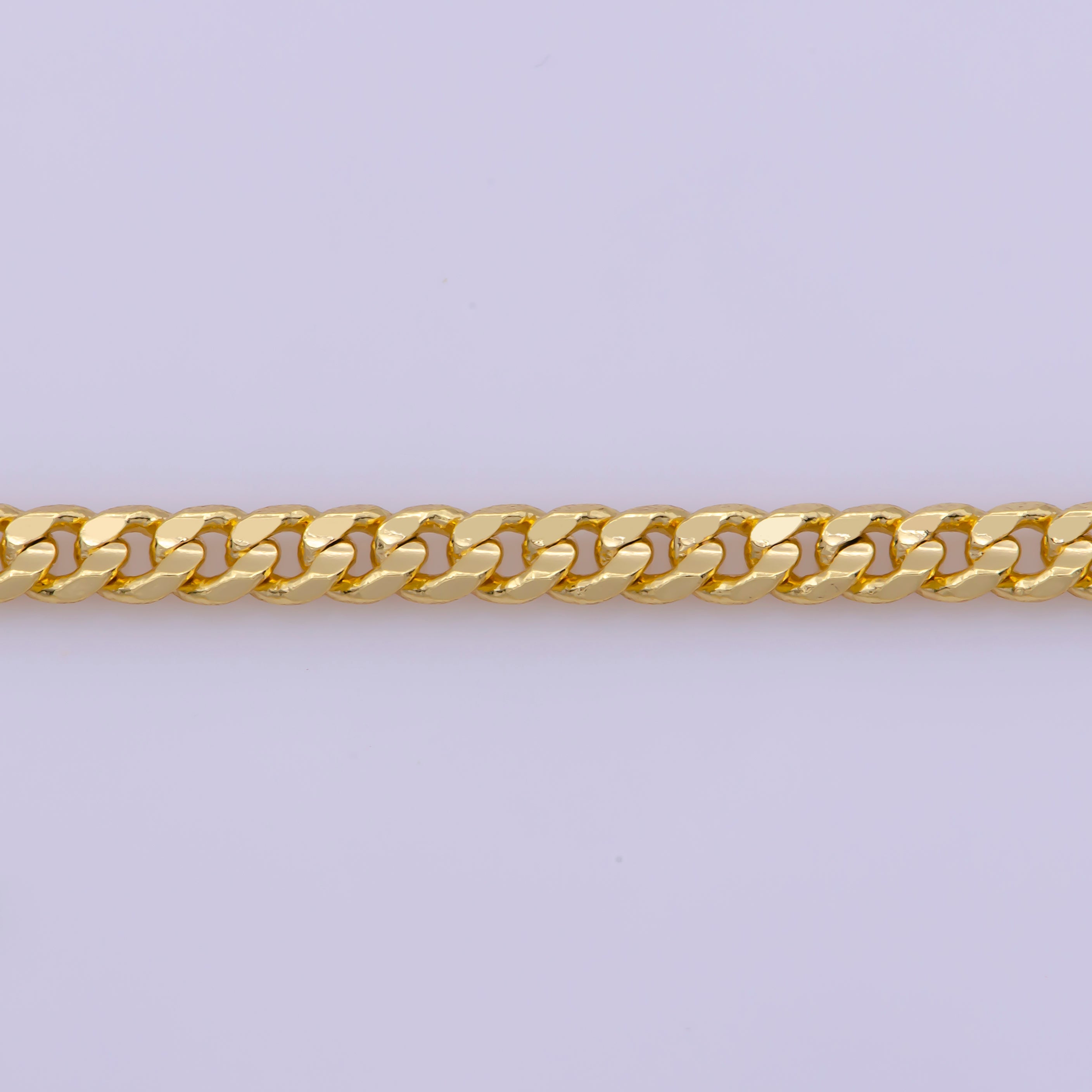 2.2mm Yellow Gold Cuban Link Chain Necklace - Miami Cuban Curb Links Men Women Chain Necklace - DLUXCA