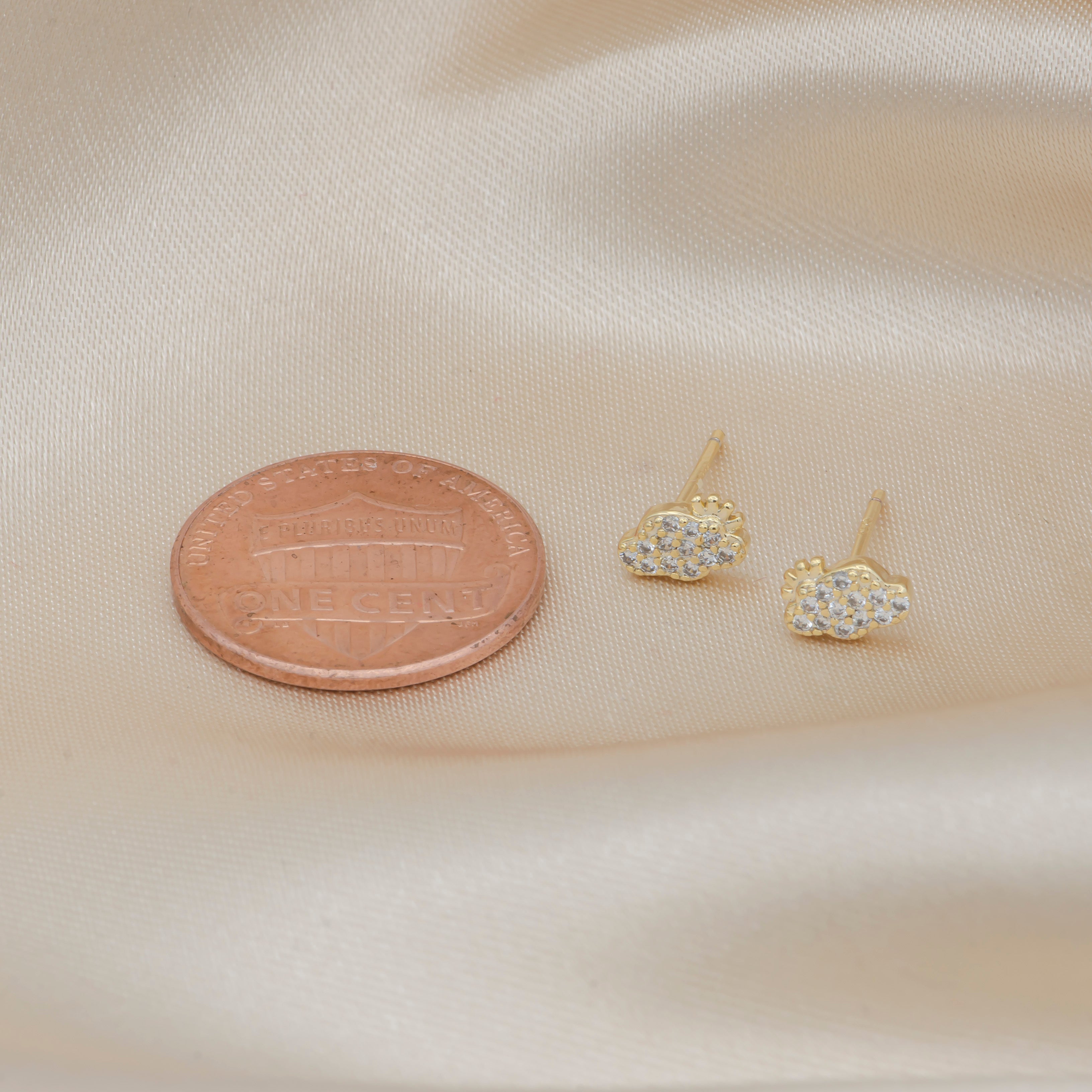 Tiny Golden Snail Studs Earring CZ Dainty Animal Nature Object Earring Jewelry GP-430 - DLUXCA