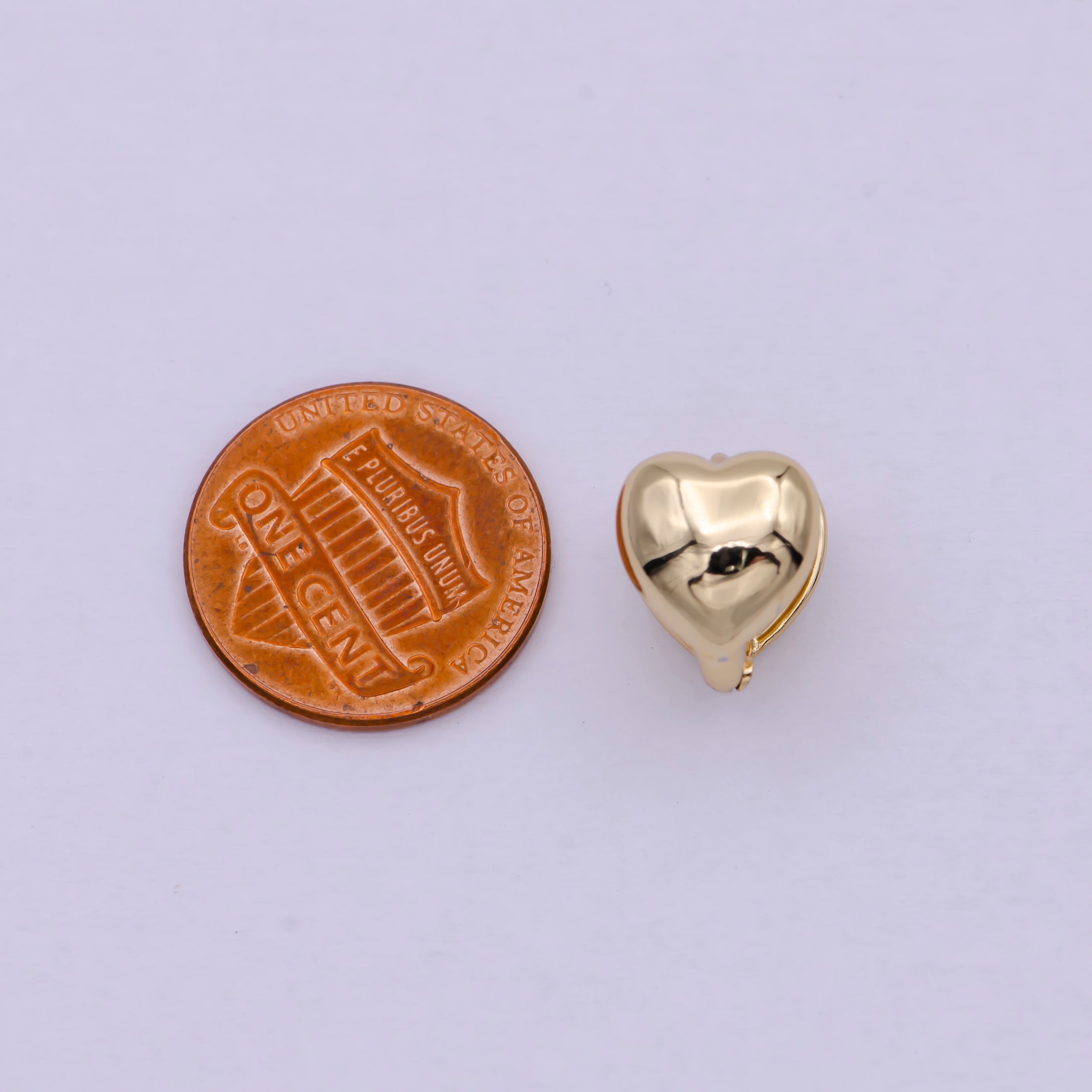 14K Gold Filled Tiny 12mm Heart Stud Earring For Valentine | T271 - DLUXCA