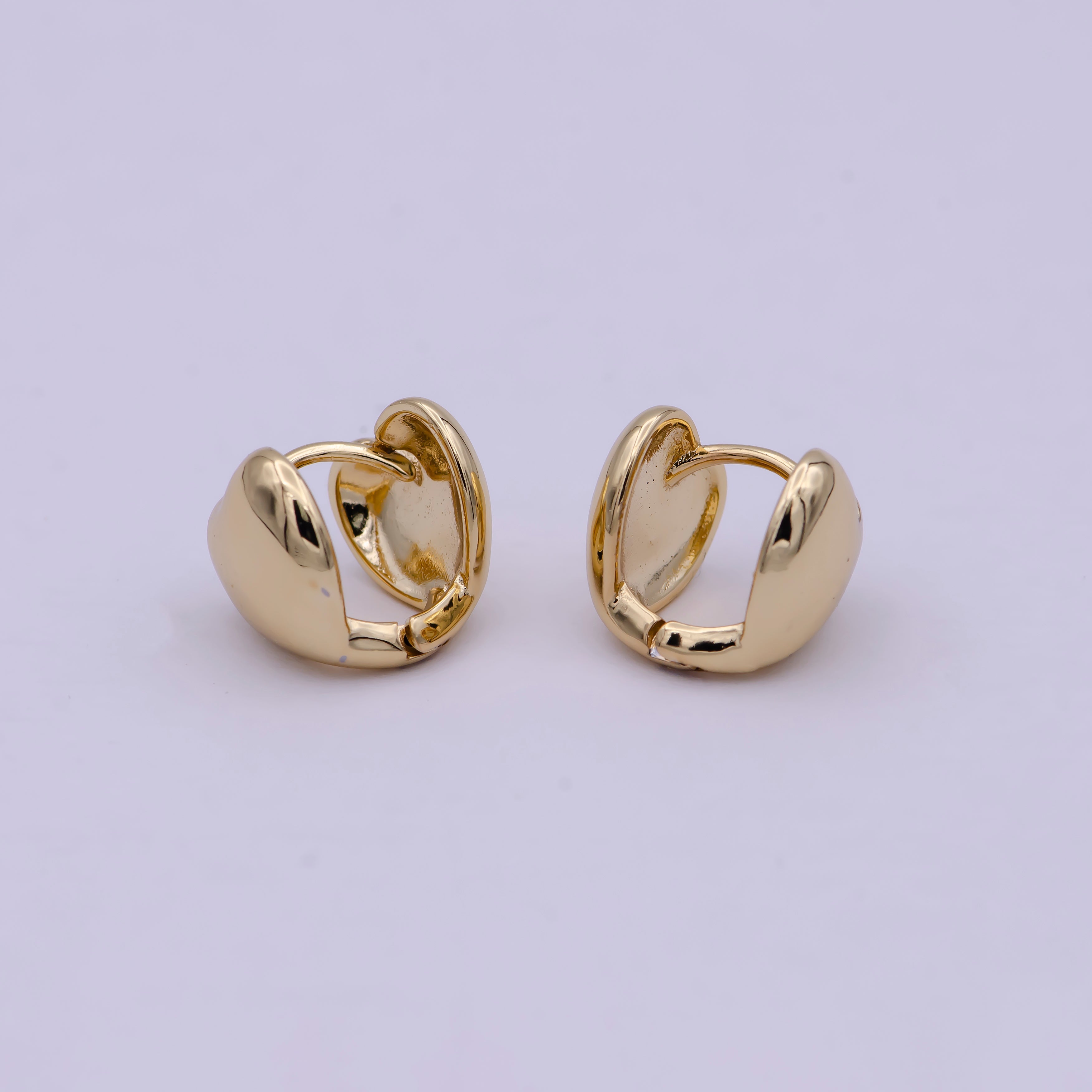 14K Gold Filled Tiny 12mm Heart Stud Earring For Valentine | T271 - DLUXCA