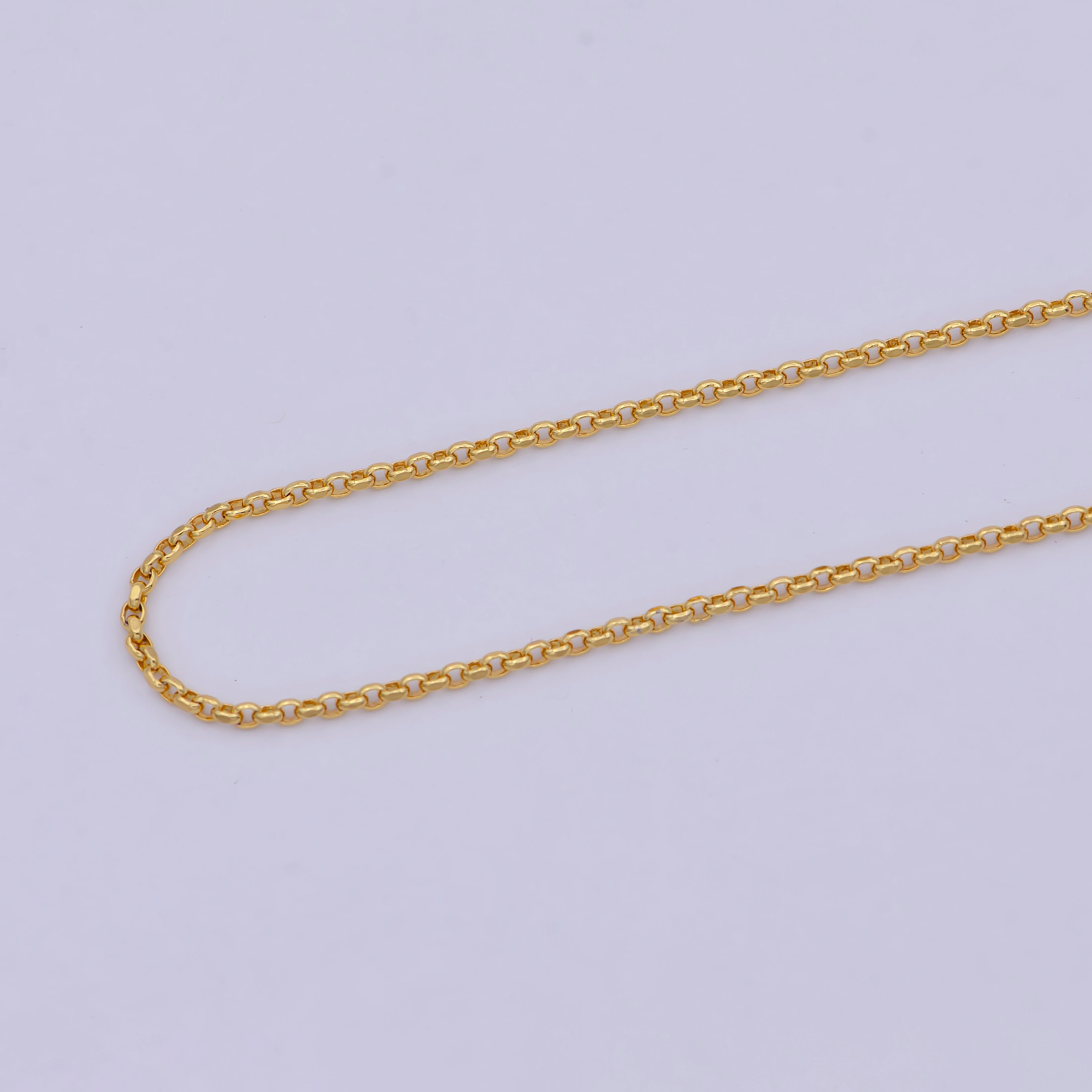 1.3mm 24K Gold Filled Chain, Rolo Chain Dainty Gold Necklace Chain, Circle Cable Chain Wholesale WA-747 - DLUXCA