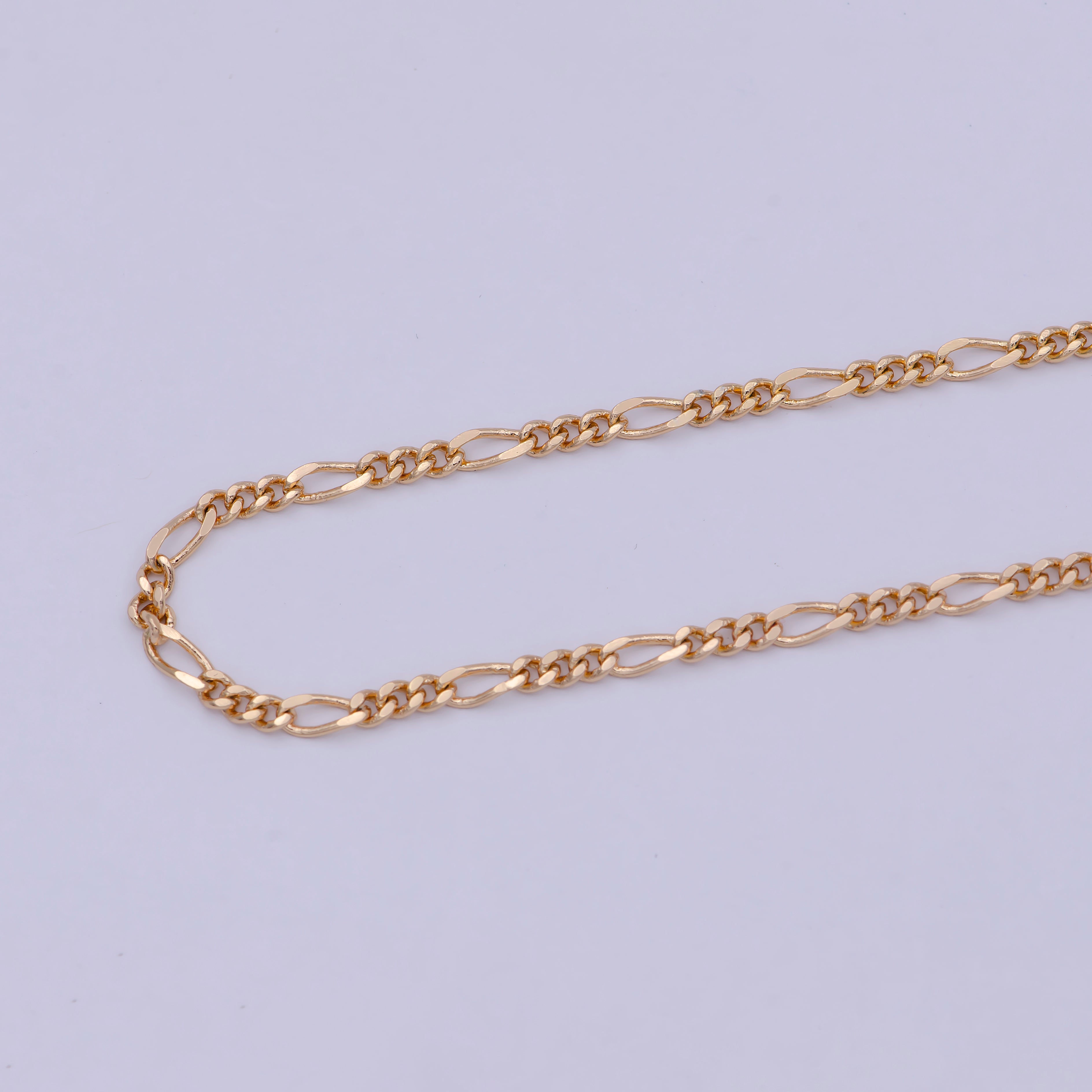 18K Gold Filled 2.4mm Link Figaro Chain For Wholesale Necklace Dainty Jewelry Making Supplies WA-767 - DLUXCA