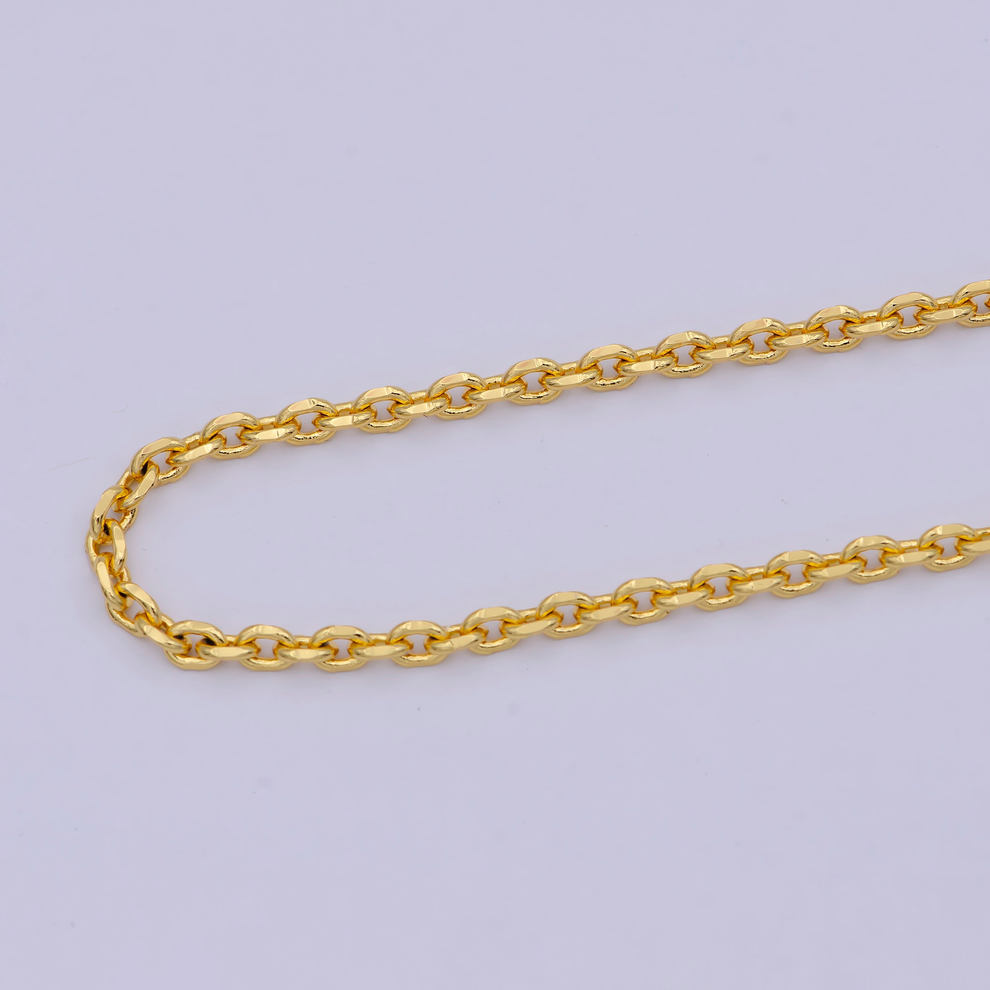 17.7'' Ready to Use 24K Gold Filled Thin Cable Necklace Chain, Layering Cable Chain Dainty Necklace, For Pendant Charm Necklace Making WA-745 - DLUXCA