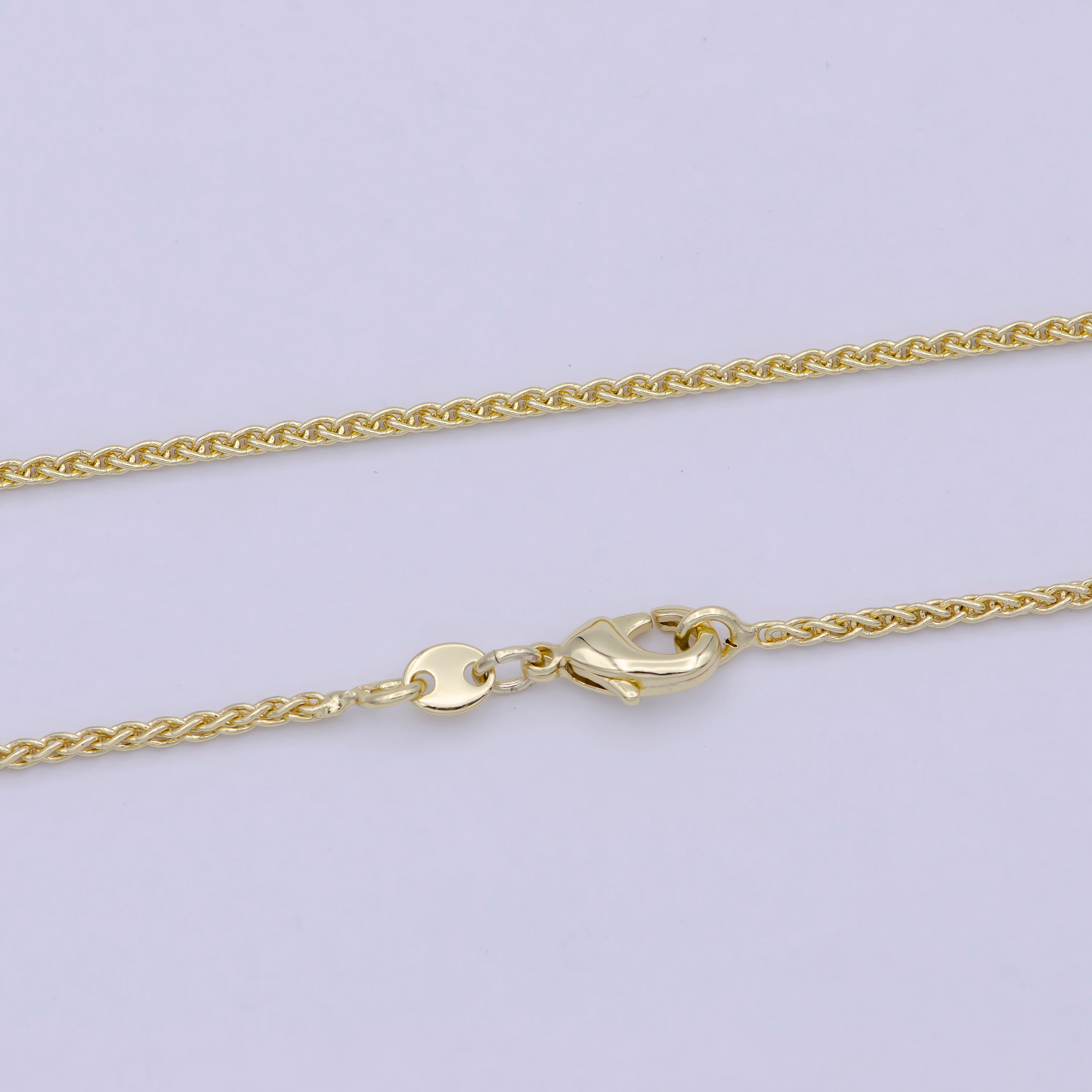 14K Gold Filled Wheat Chain Foxtail Chain Necklace, Man Ladies Gold Chain, Trending Gold Chain Necklace WA-755 - DLUXCA