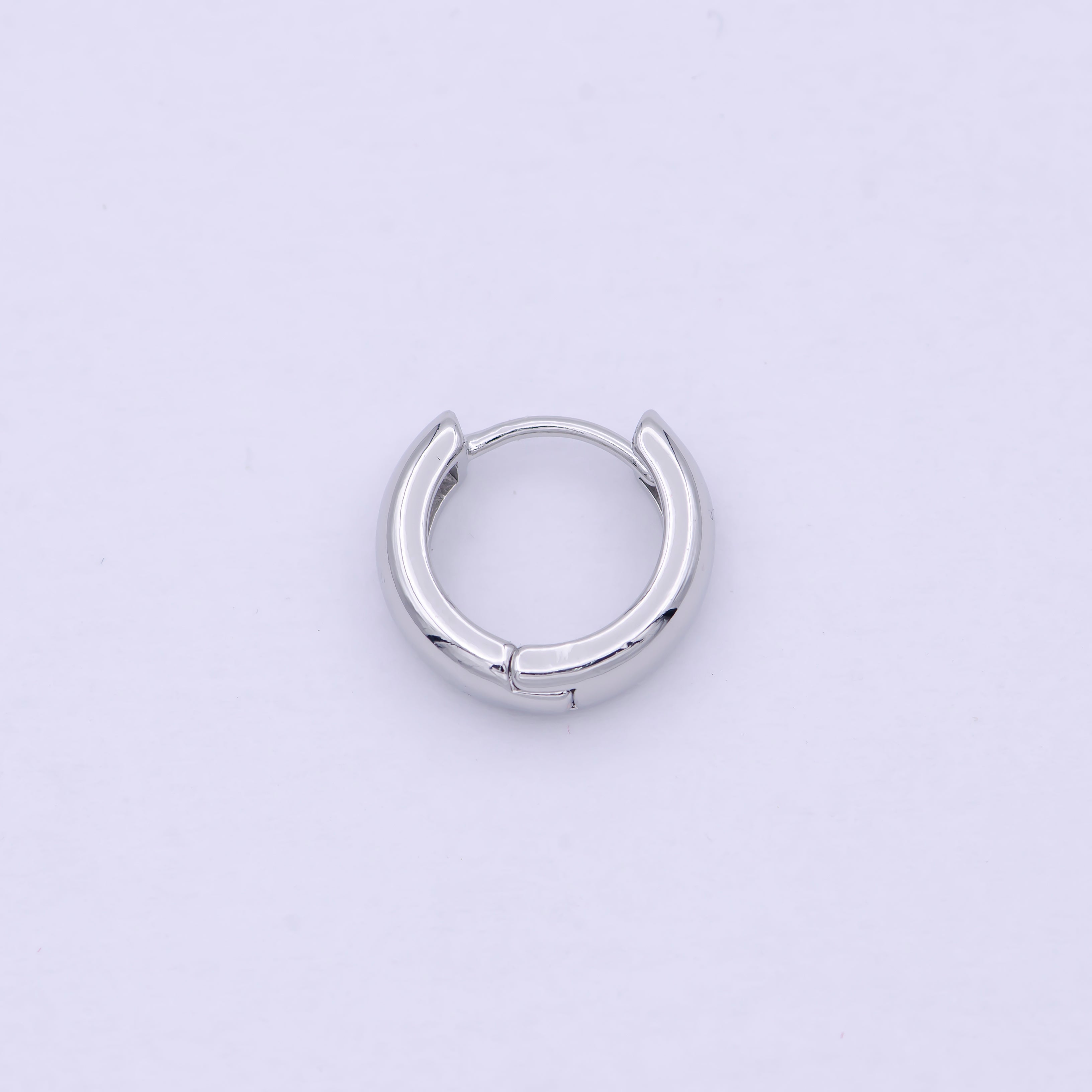 Tiny Silver Rounded Huggie Hoop Earrings, Small Hoop Earring, Cartilage Hoop, Huggie Tragus Conch Hoop p-248 - DLUXCA