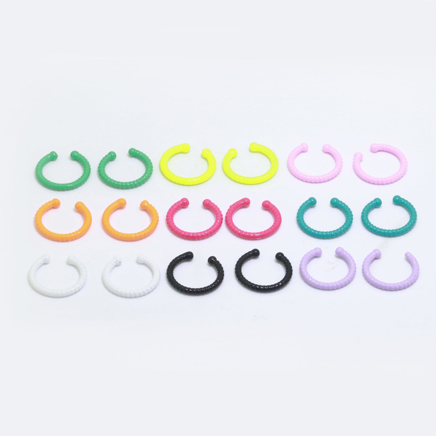 1 pair Neon Color Ear Cuff Earring Nonpierced Ear cuff for Cartilage, Dainty Earring Y2K Jewelry - DLUXCA