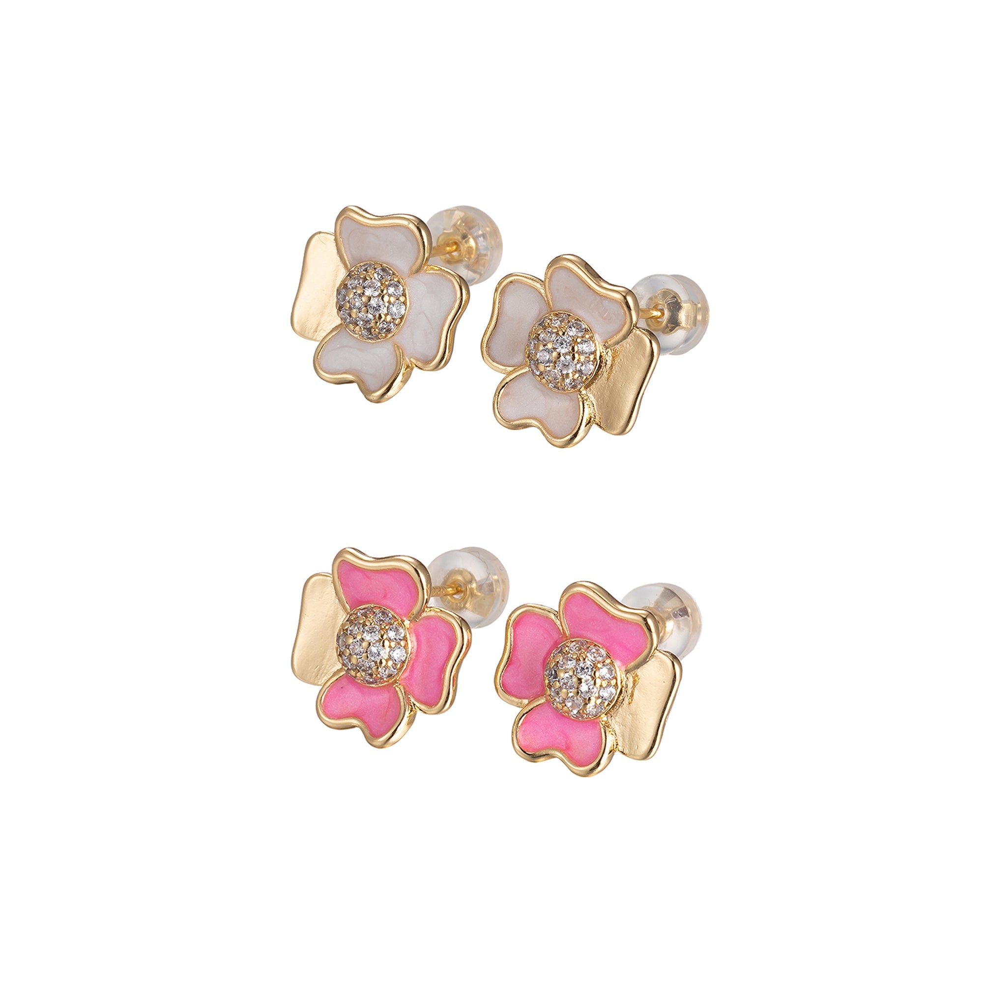 Mini Dasiy Stud Earring Cartilage Earring, Gold Flower stud, dainty gold Floral earring Pushback stud - DLUXCA