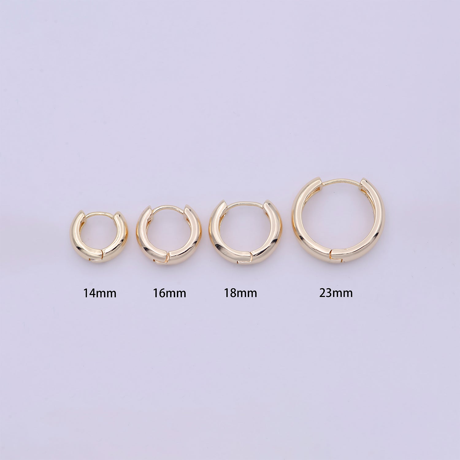 1 Pair 14K Gold Filled Small Lever Back Hoop Earrings 14mm, 16mm, 18mm ,23mm Earring Hypoallergenic Jewelry - DLUXCA