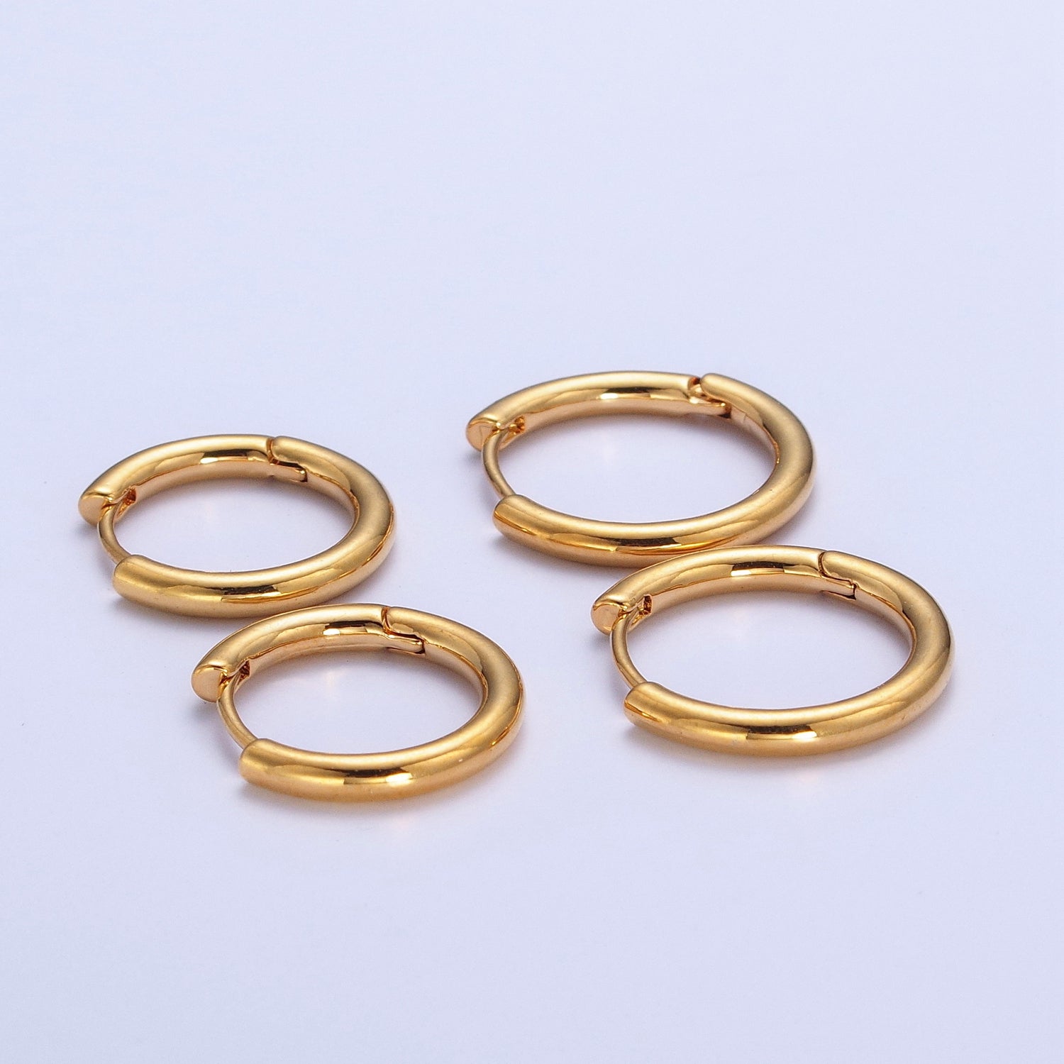 Gold Hoop Minimalist Huggie Hoop Earrings Perfect For Everyday Wear / Minimalist Earring / Perfect Gift | Q451 Q453 - DLUXCA