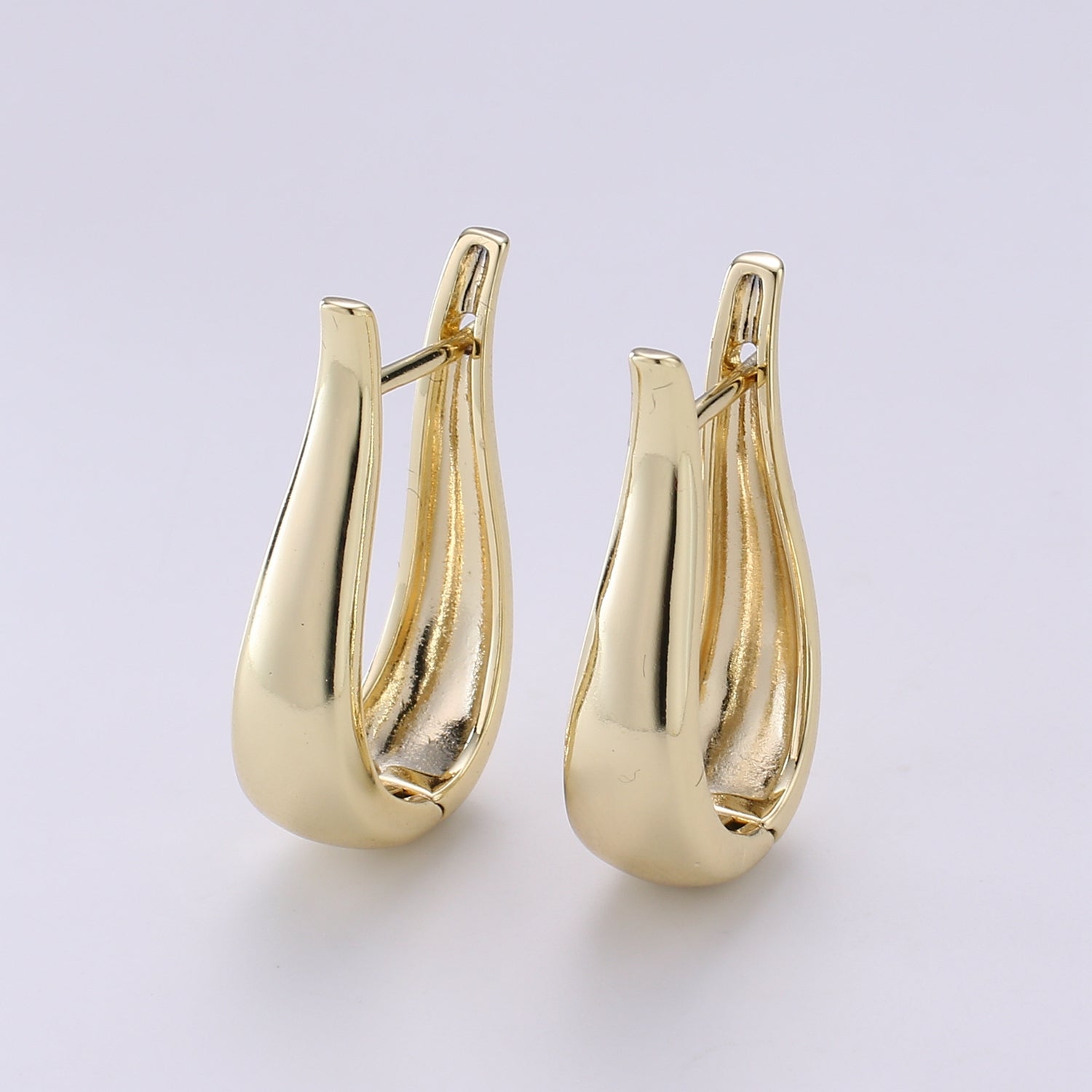 1 pair Gold Huggie Earring Chunky Earring 30mm, 14K gold Filled Earromg Nickel and Lead free, Lever back earring making Supply Ear-1301 - DLUXCA