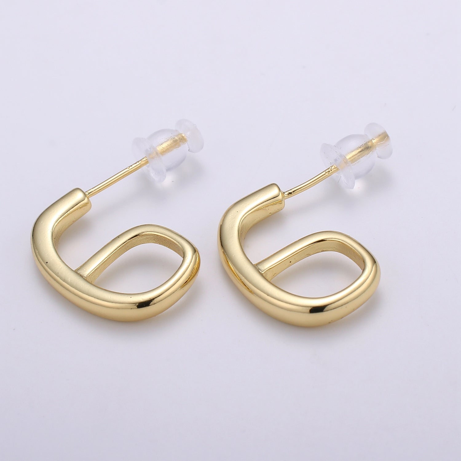 17.5 mm "G" Hoops 14K Gold Plated, 6 Gold Earrings for DIY Earring Craft Supply Jewelry Making - DLUXCA