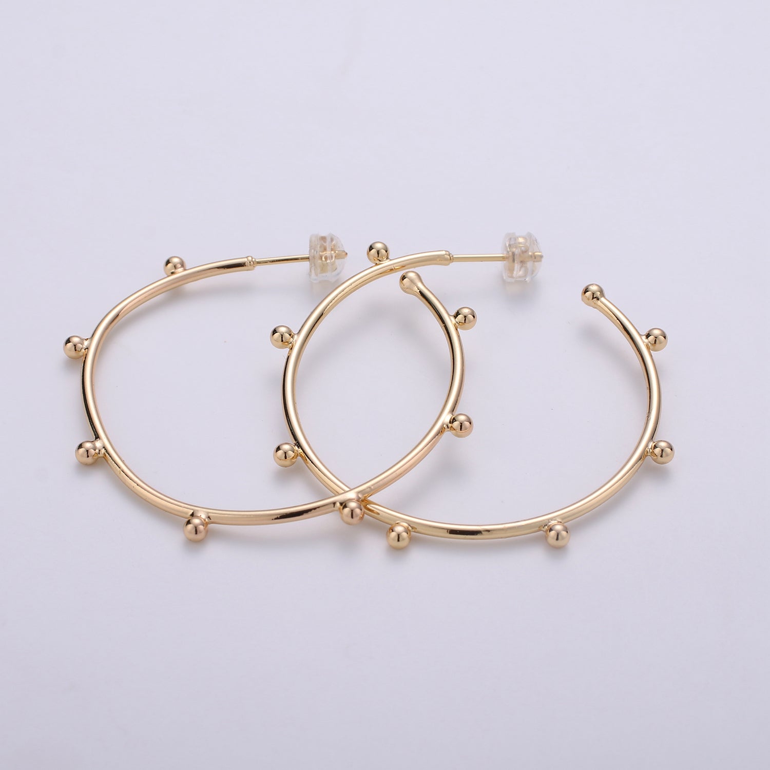 18K Gold Filled Ball Hoop Earrings, Beaded Hoop Earrings, Boho Hoop Earrings, Gold Ball Hoop Earrings, 25,35, 45mm Gold Hoop Earring - DLUXCA