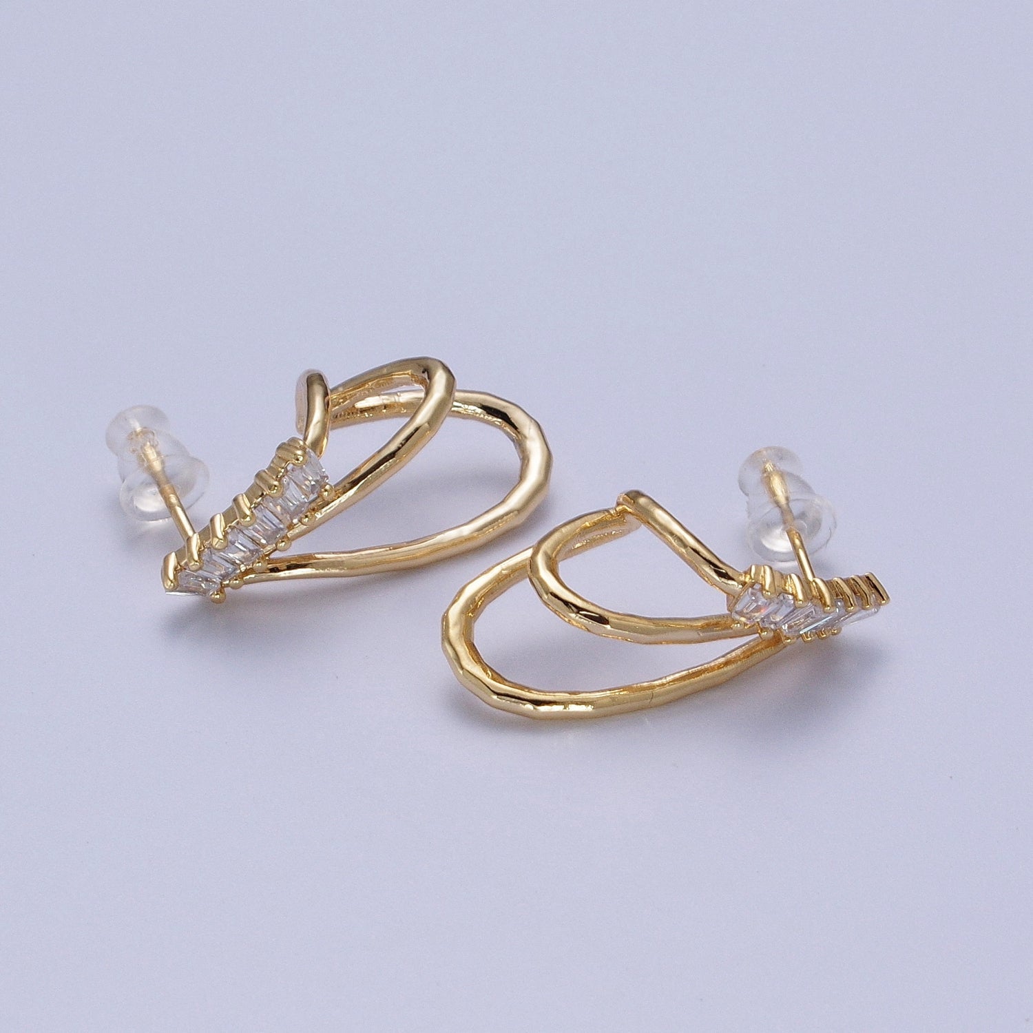 Fancy Baguette Stud Earring for Women Jewelry G-364 - DLUXCA