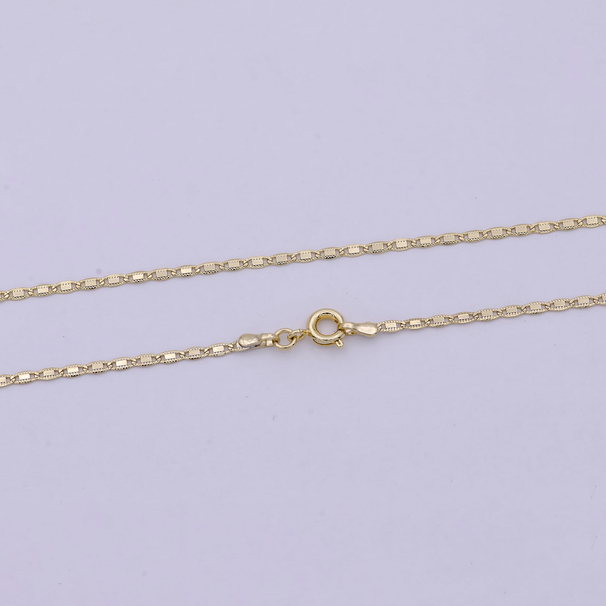 1.7mm Mariner Anchor Link Chain Necklace 14k Gold Filled Necklace 18 inch long WA-543 - DLUXCA