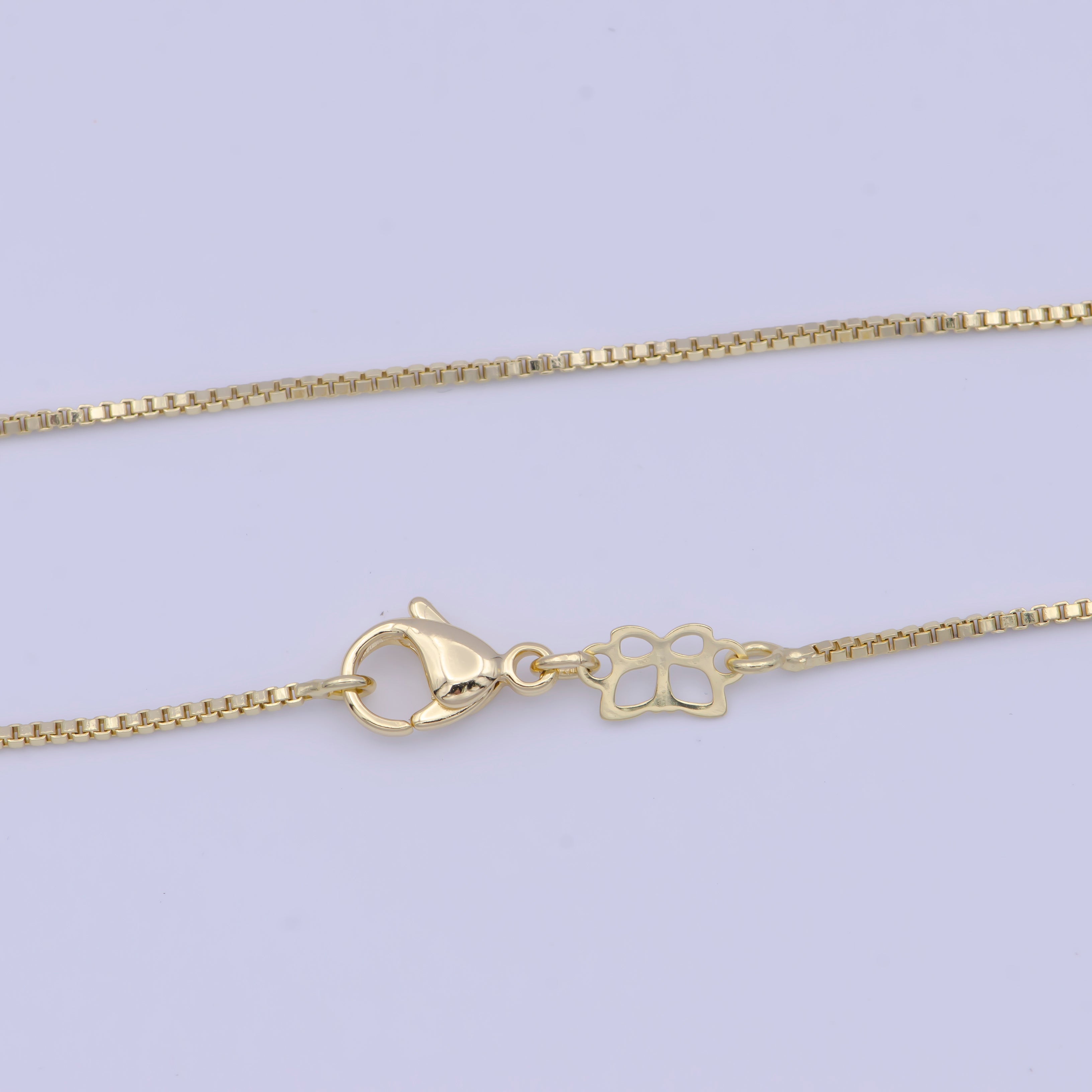 Dainty Box Chain 18" Ready to Wear 14k Gold Filled Box Chain with Lobster Clasp, Simple Everyday Layering Necklace WA-1115 - DLUXCA